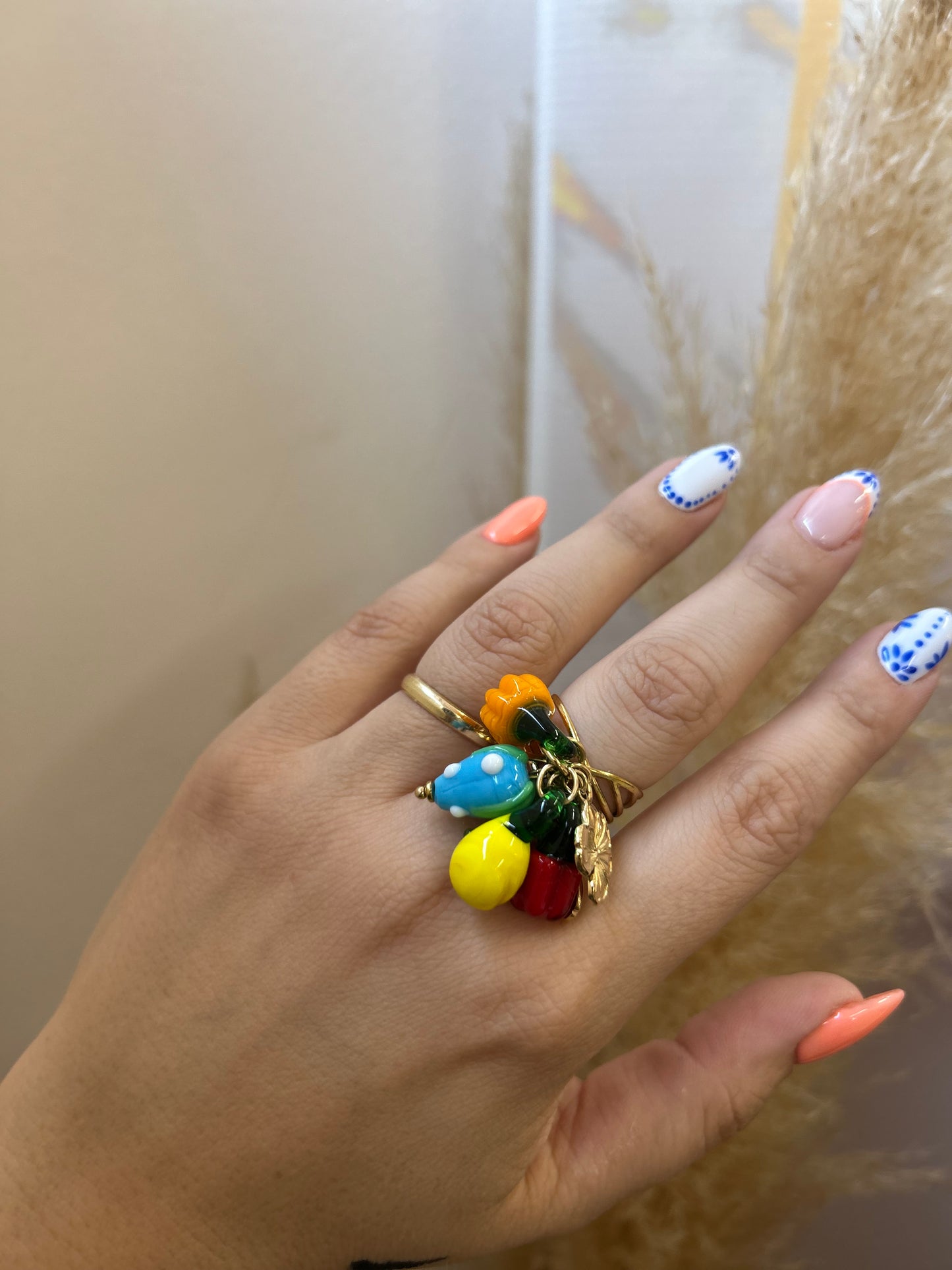 Multi Fruits Ring Gold