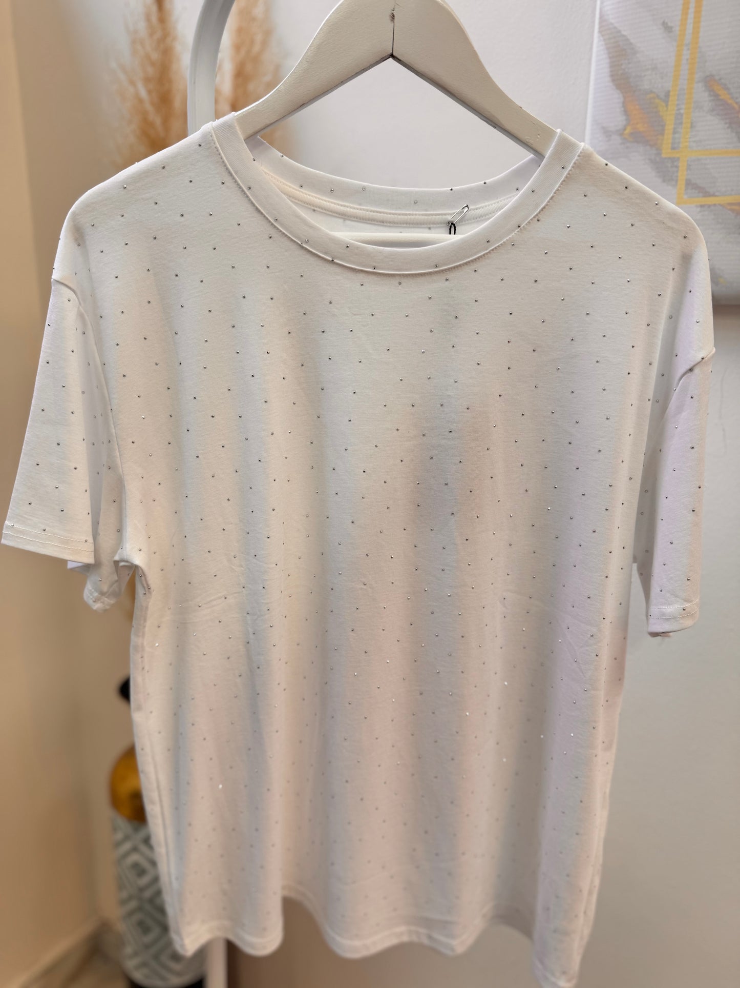 White Allover Strass T-shirt
