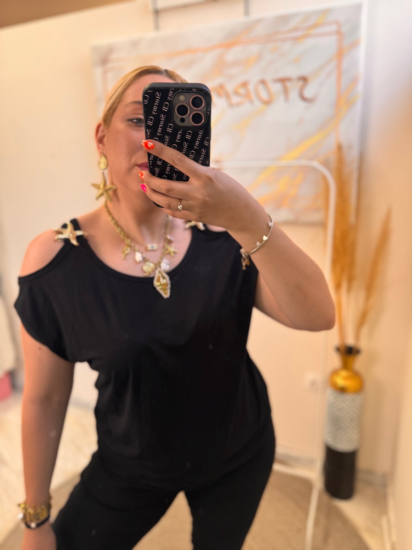Metallic Star Top