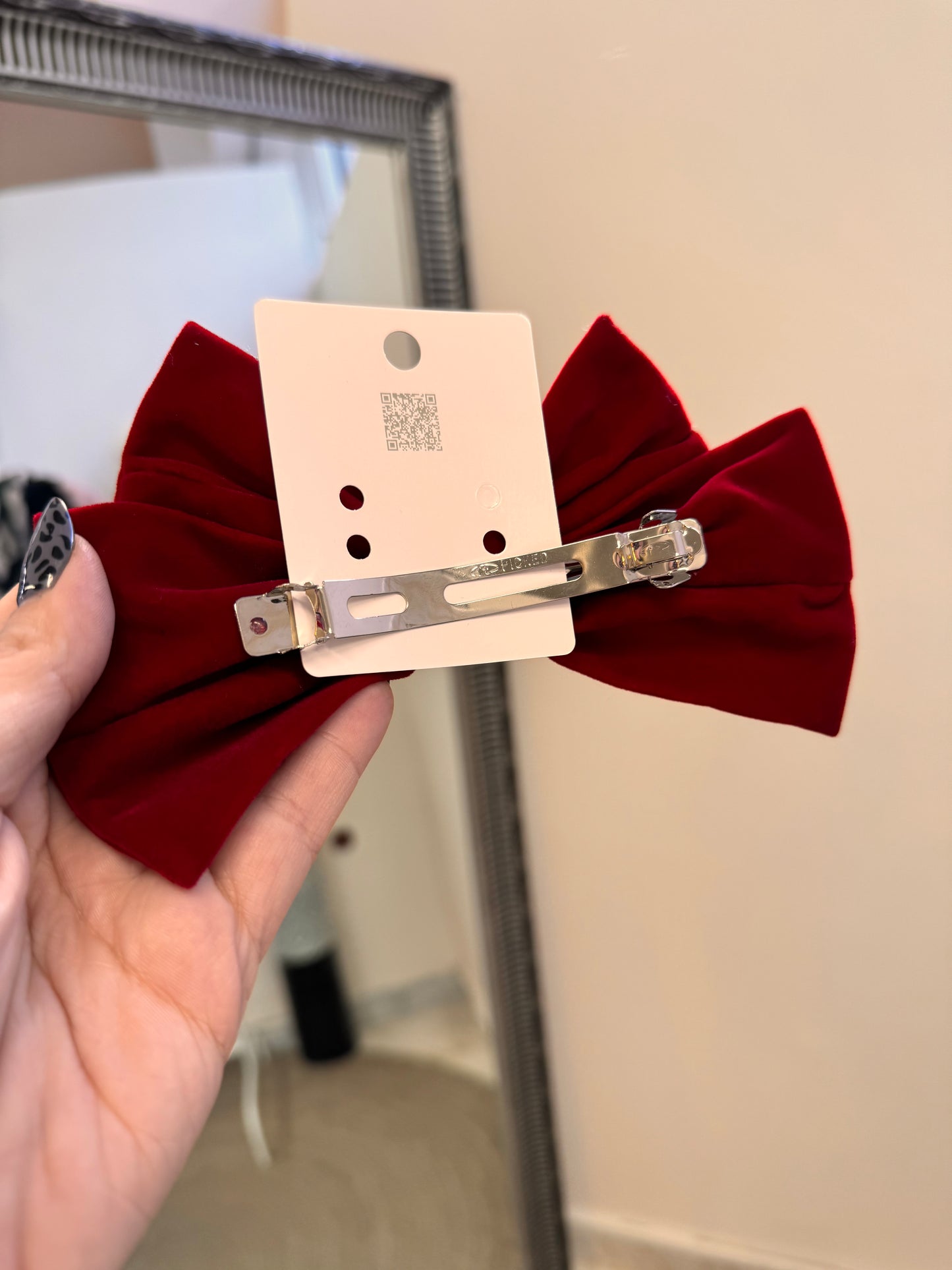 Velvet Bow Clip