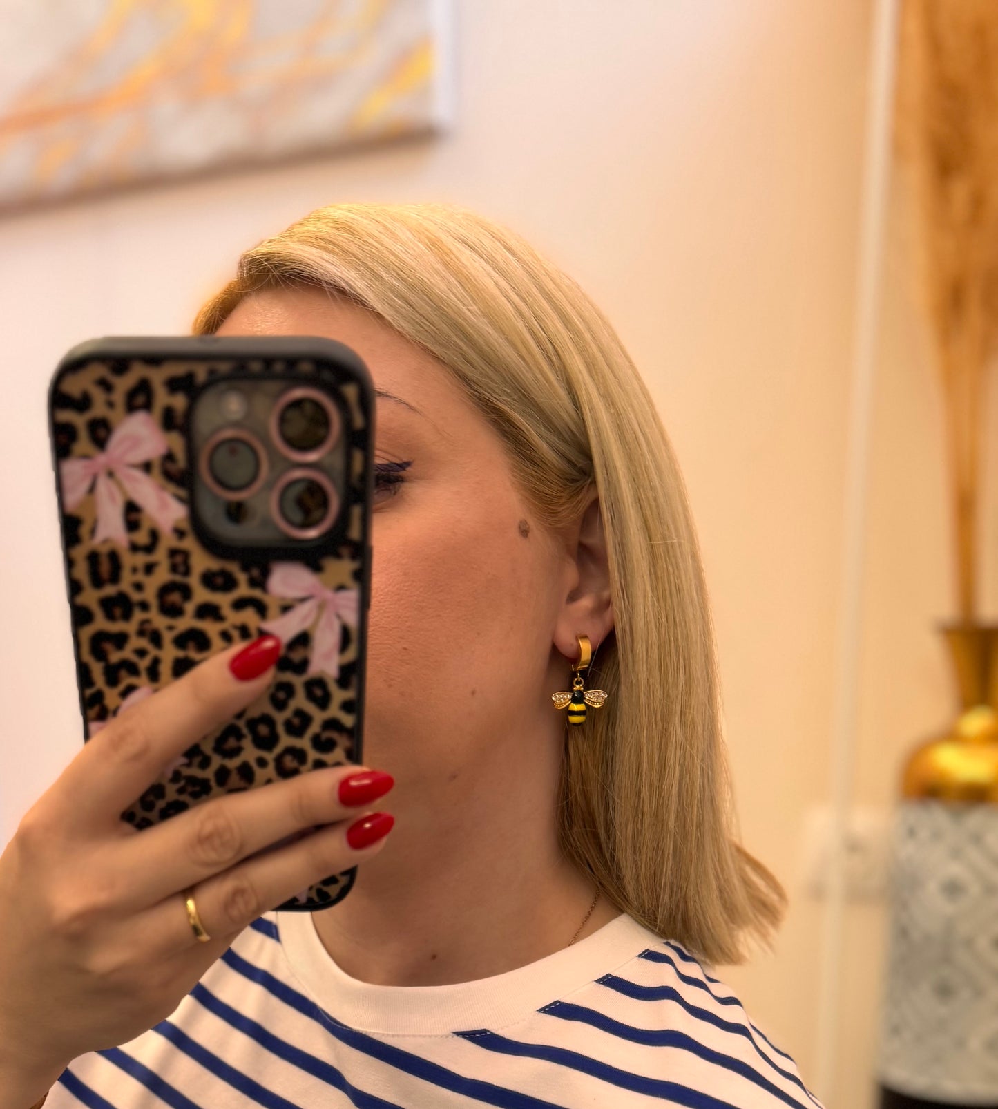 Bee Hoops Earrings
