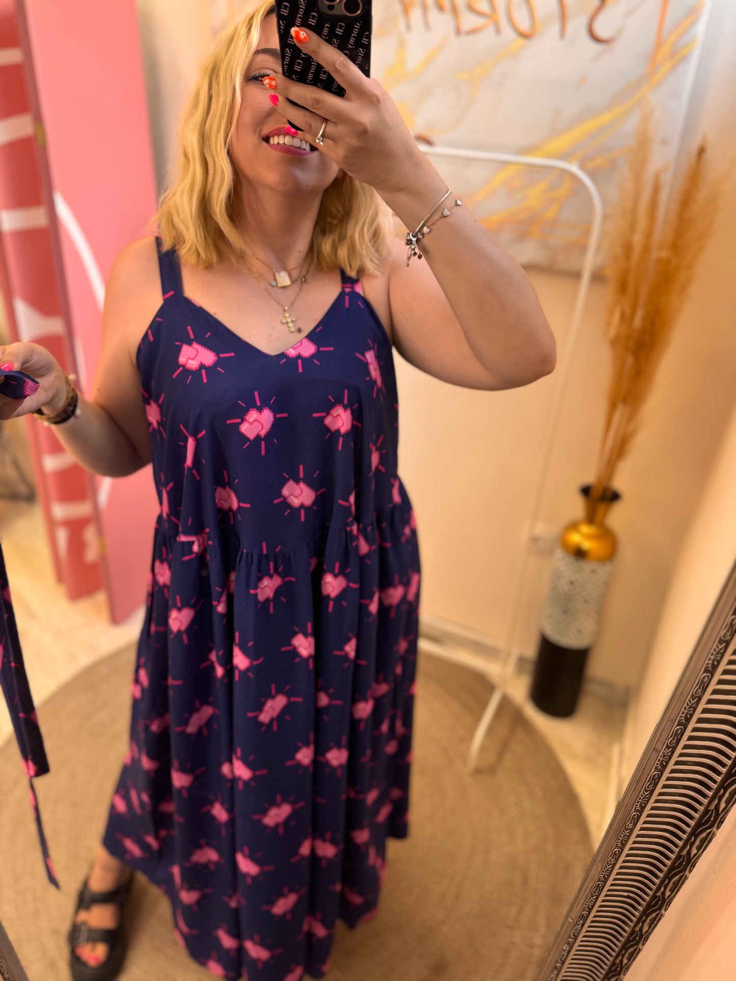 Pixel Heart MIDI Dress