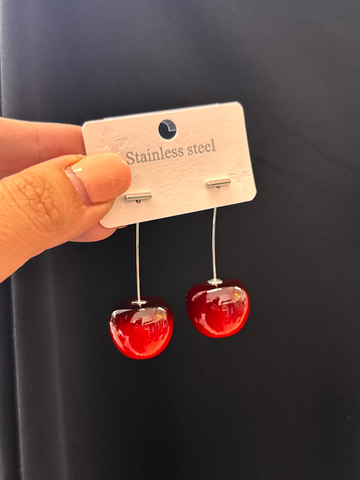 Cherry drops earrings