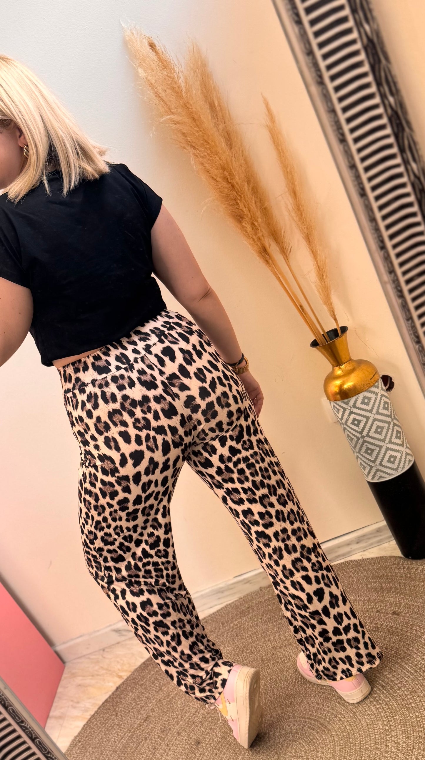 Leopard 🐆 beige elastic pant