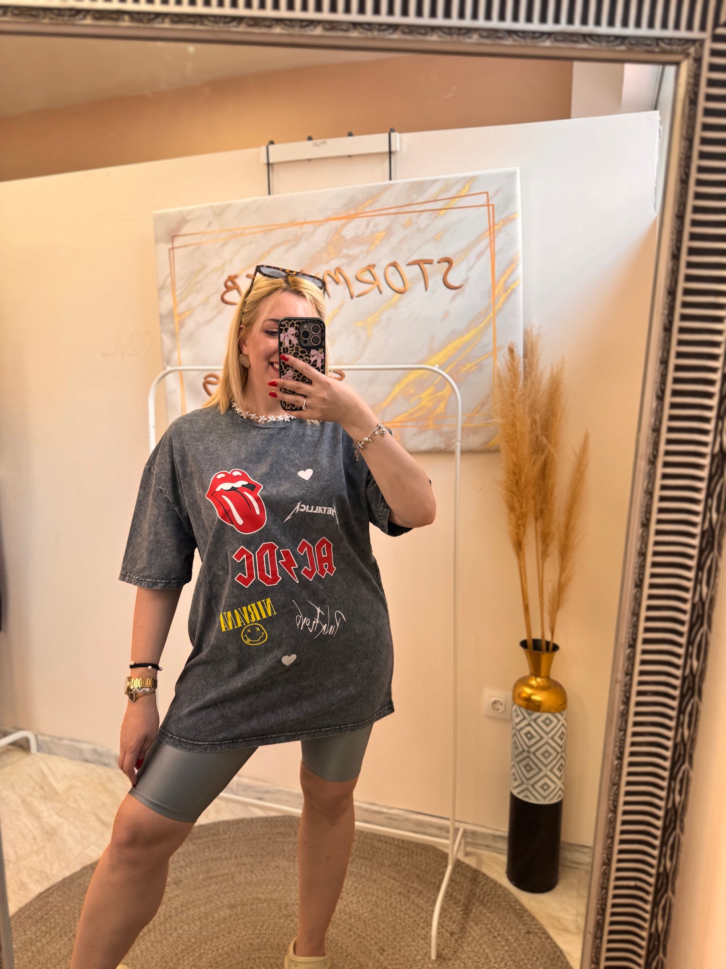 AC - DC Dark Grey Oversized T-shirt