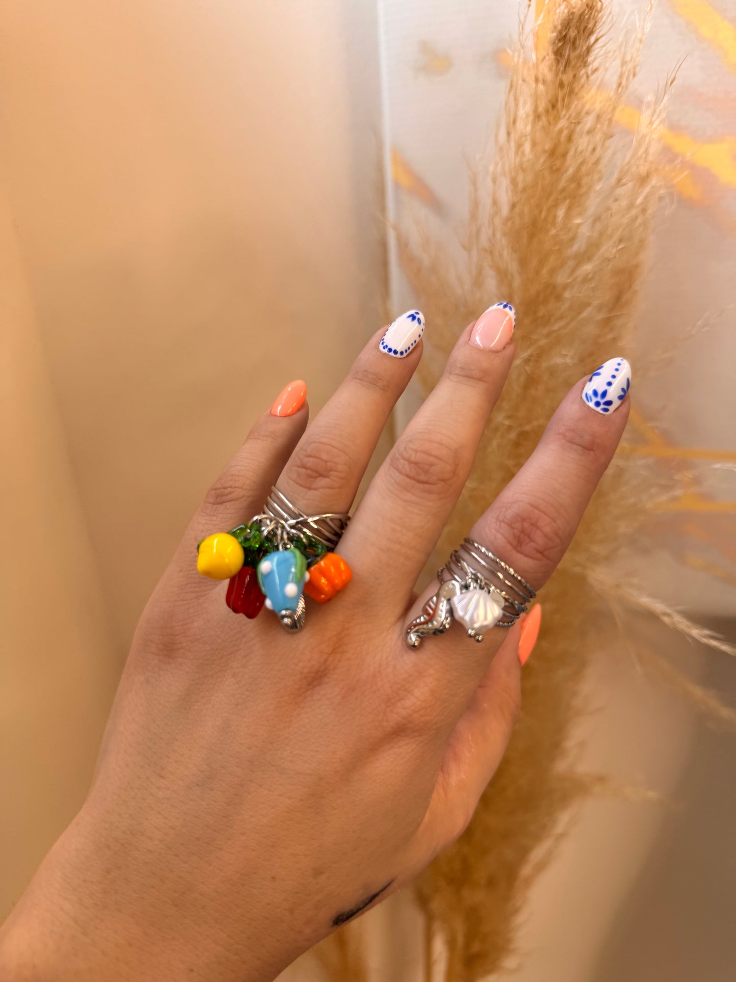 Multi Fruit Ring Silver