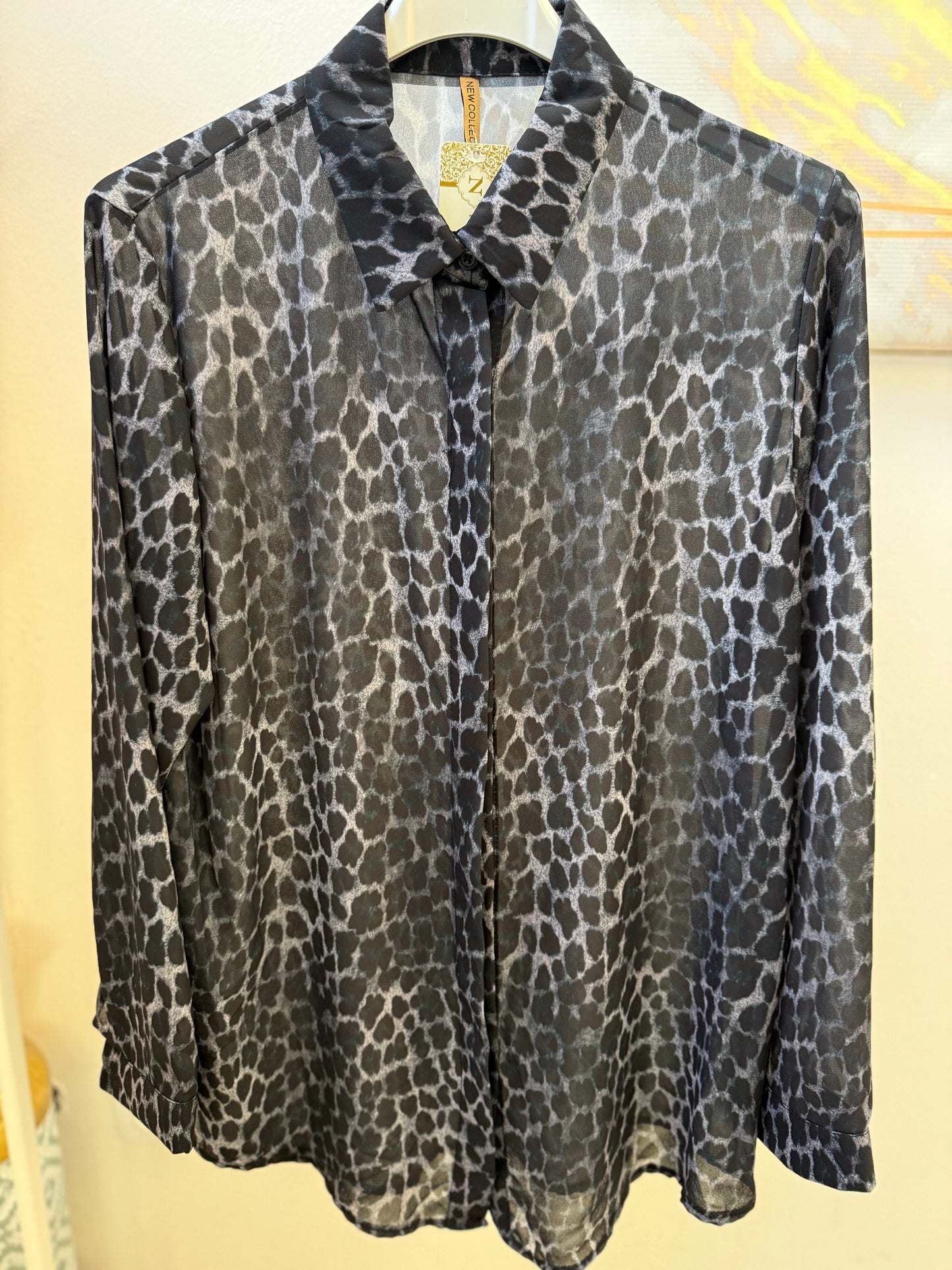 Leopard Πουκάμισο Γκρι