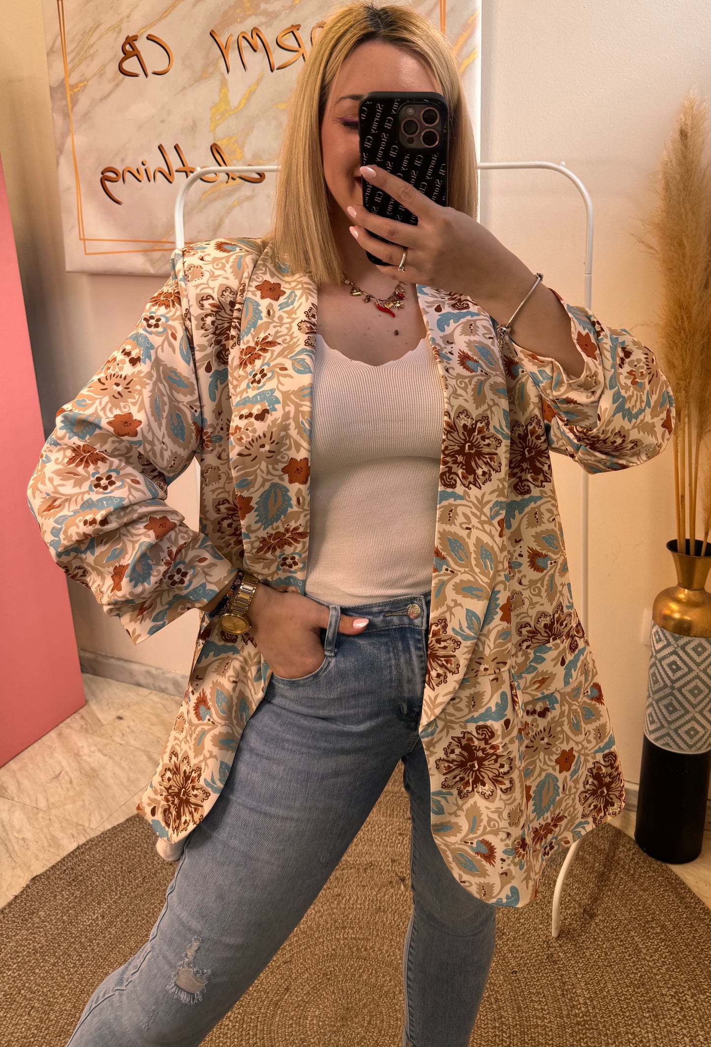 PLUS SIZE FLORAL ΣΑΚΑΚΙ
