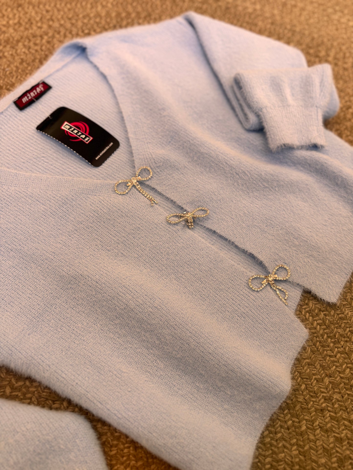 Strass Bow Jacket Baby Blue