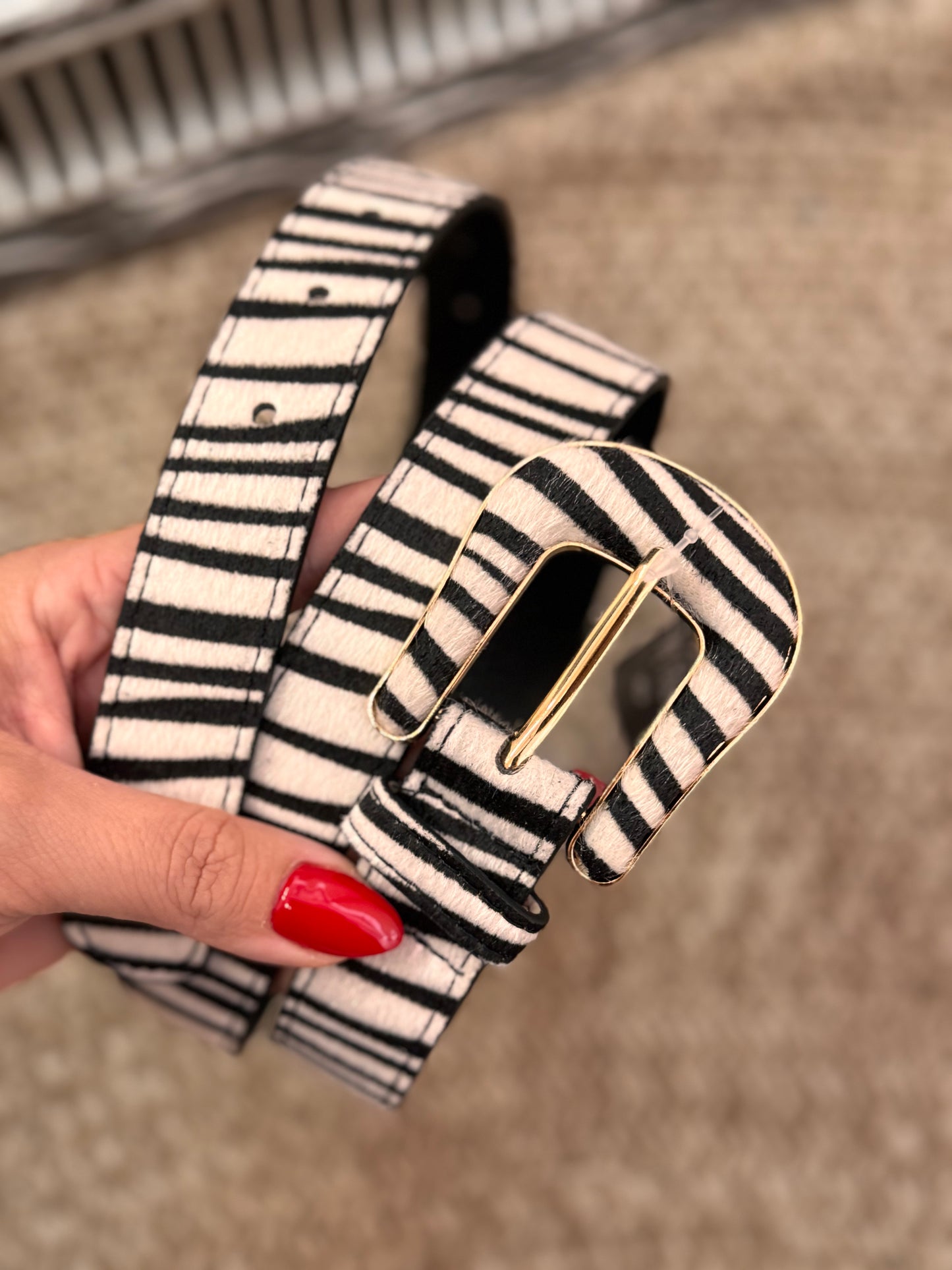 Animal Pony Skin Belt Zebra