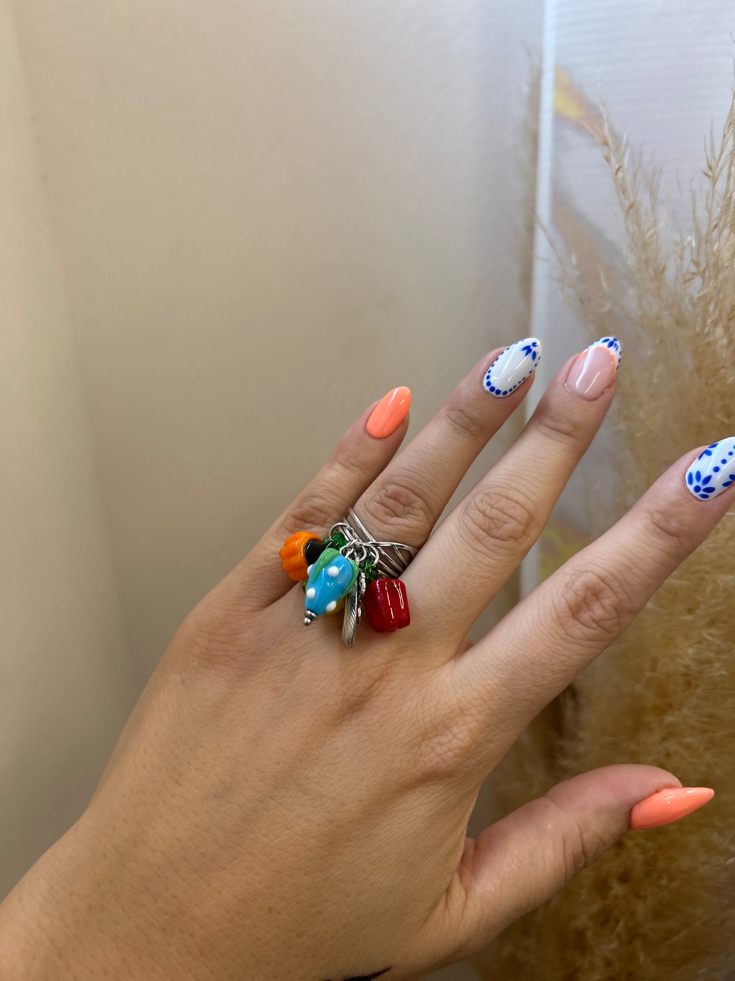Multi Fruit Ring Silver