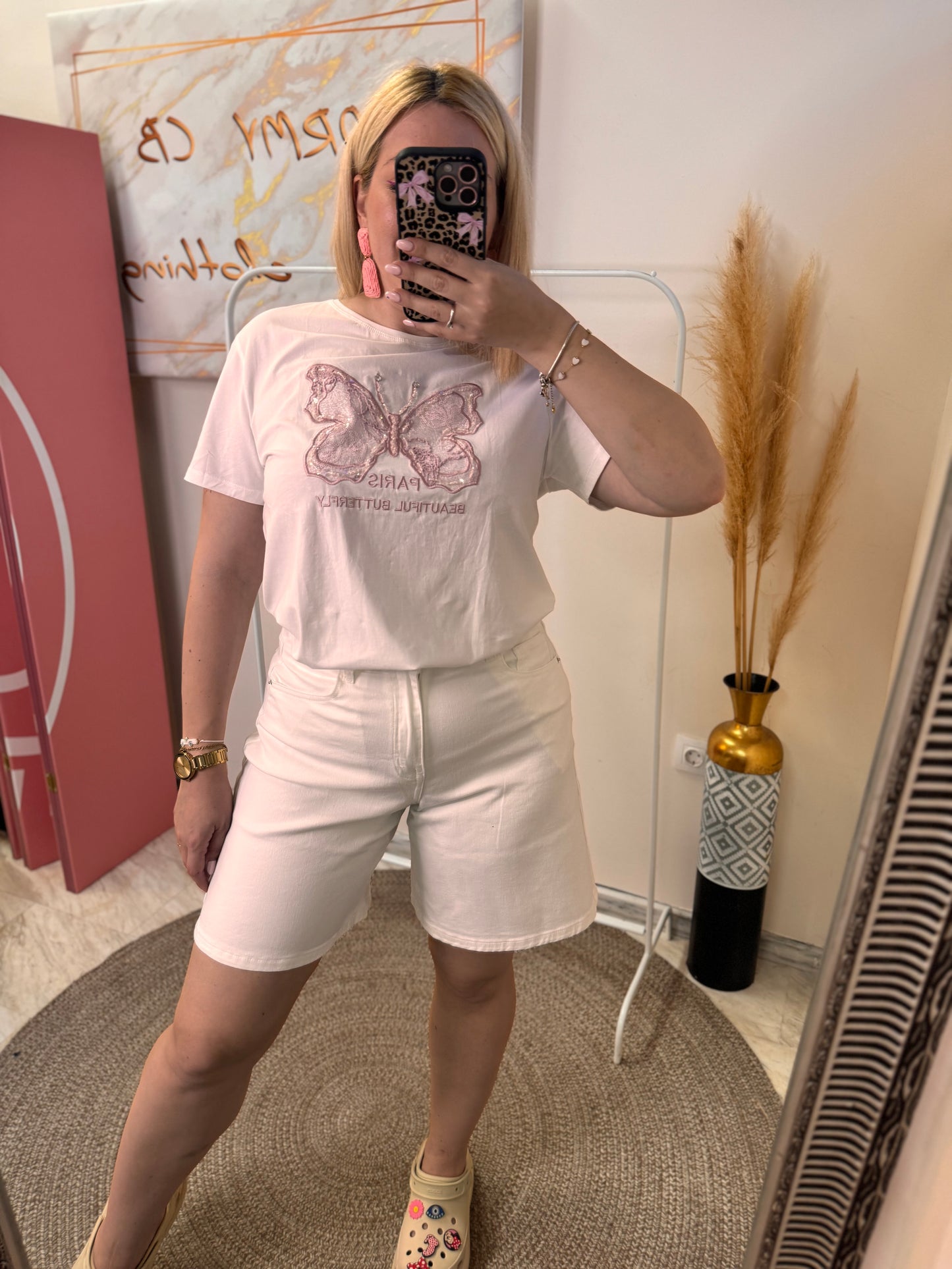 WIDE LEG WHITE VERMUDA