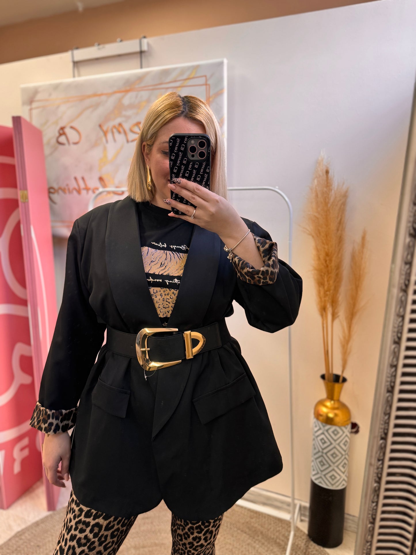 Plus Size Σακάκι Leopard