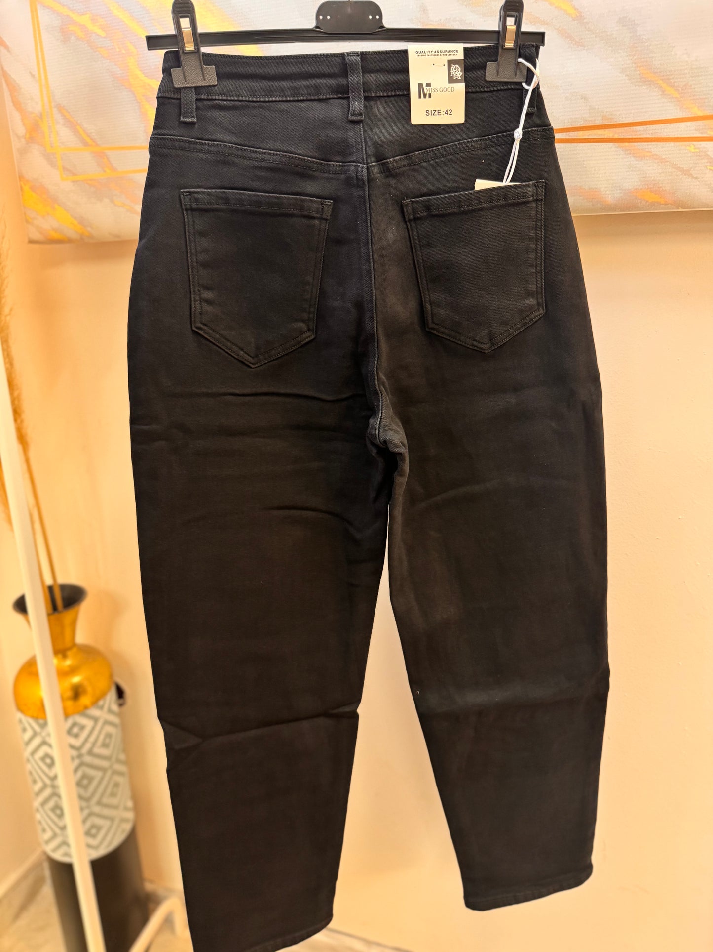 Katie Mom Fit Black Jean