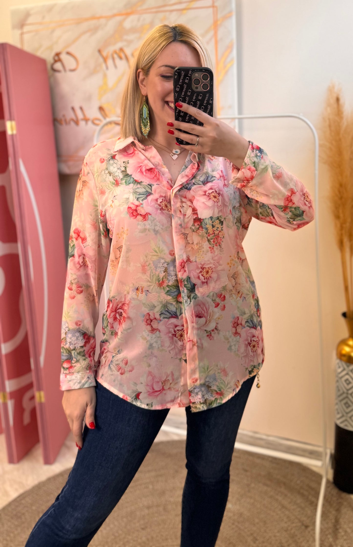 Pink Flower Shirt