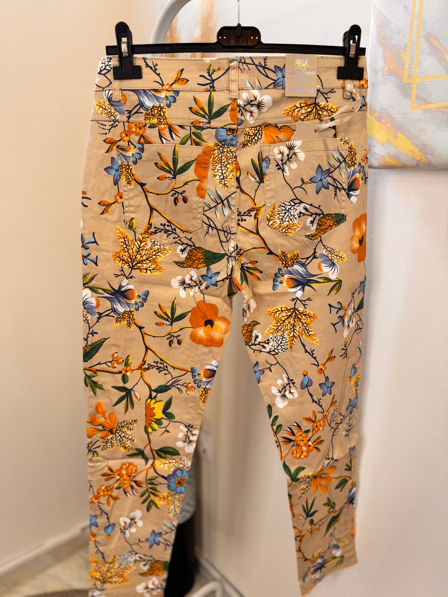 Floral Beige-Plus Size Pant