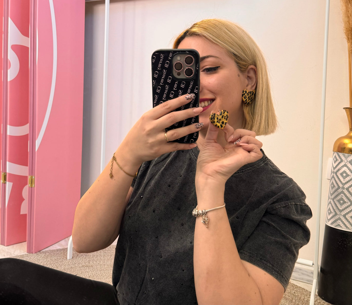 Leopard Heart Earrings