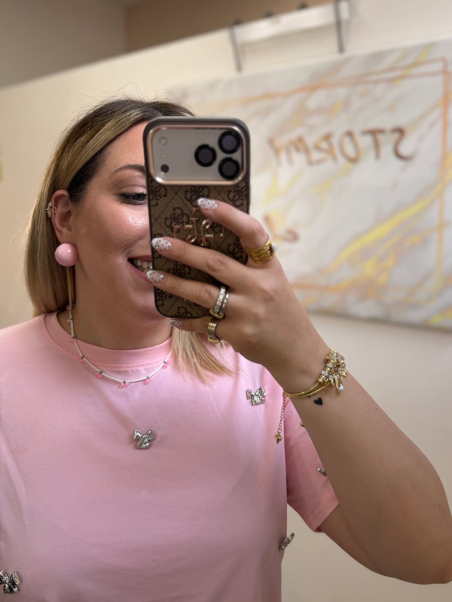 Cherry pink necklace