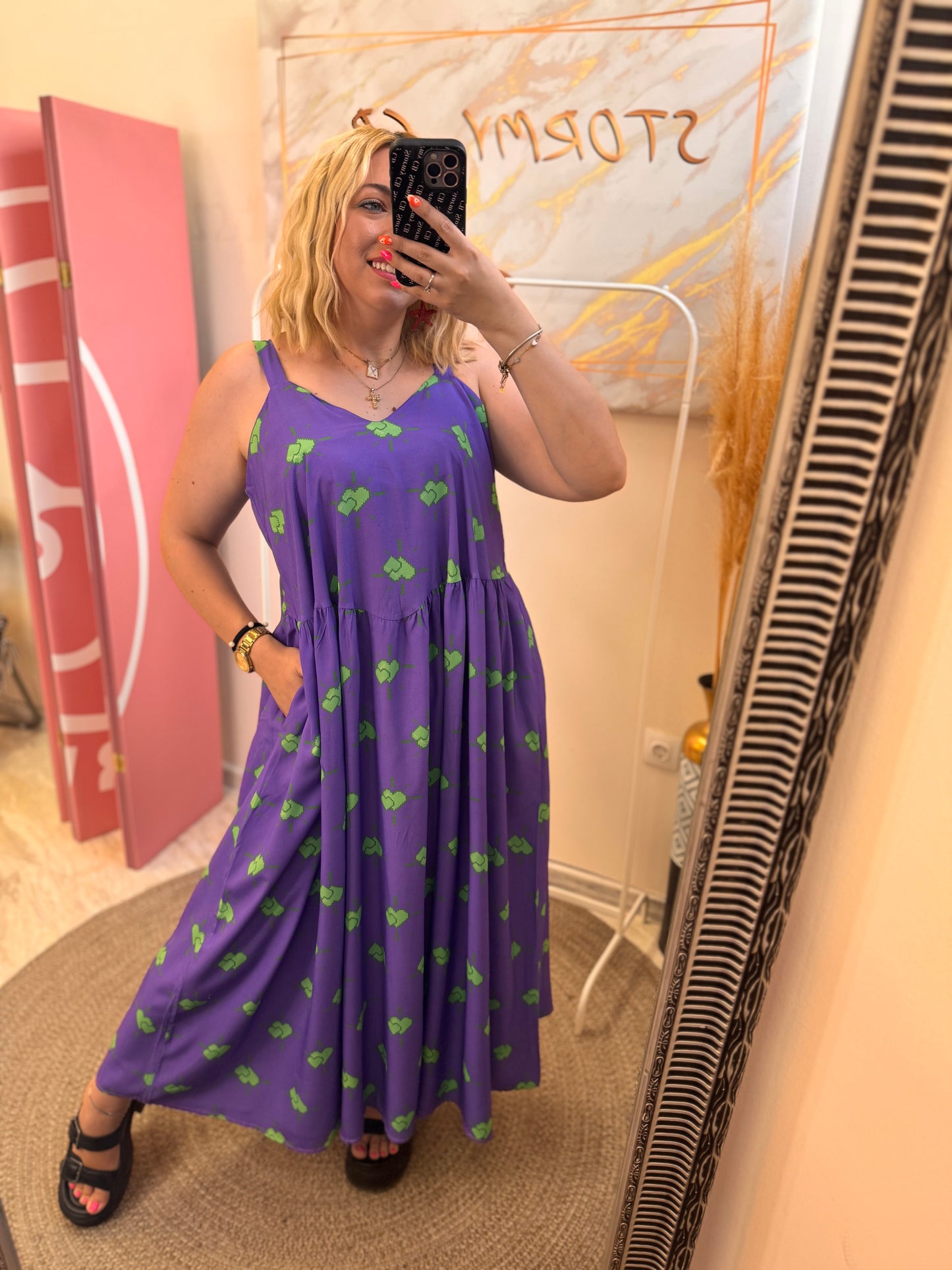 Pixel Heart MIDI Dress