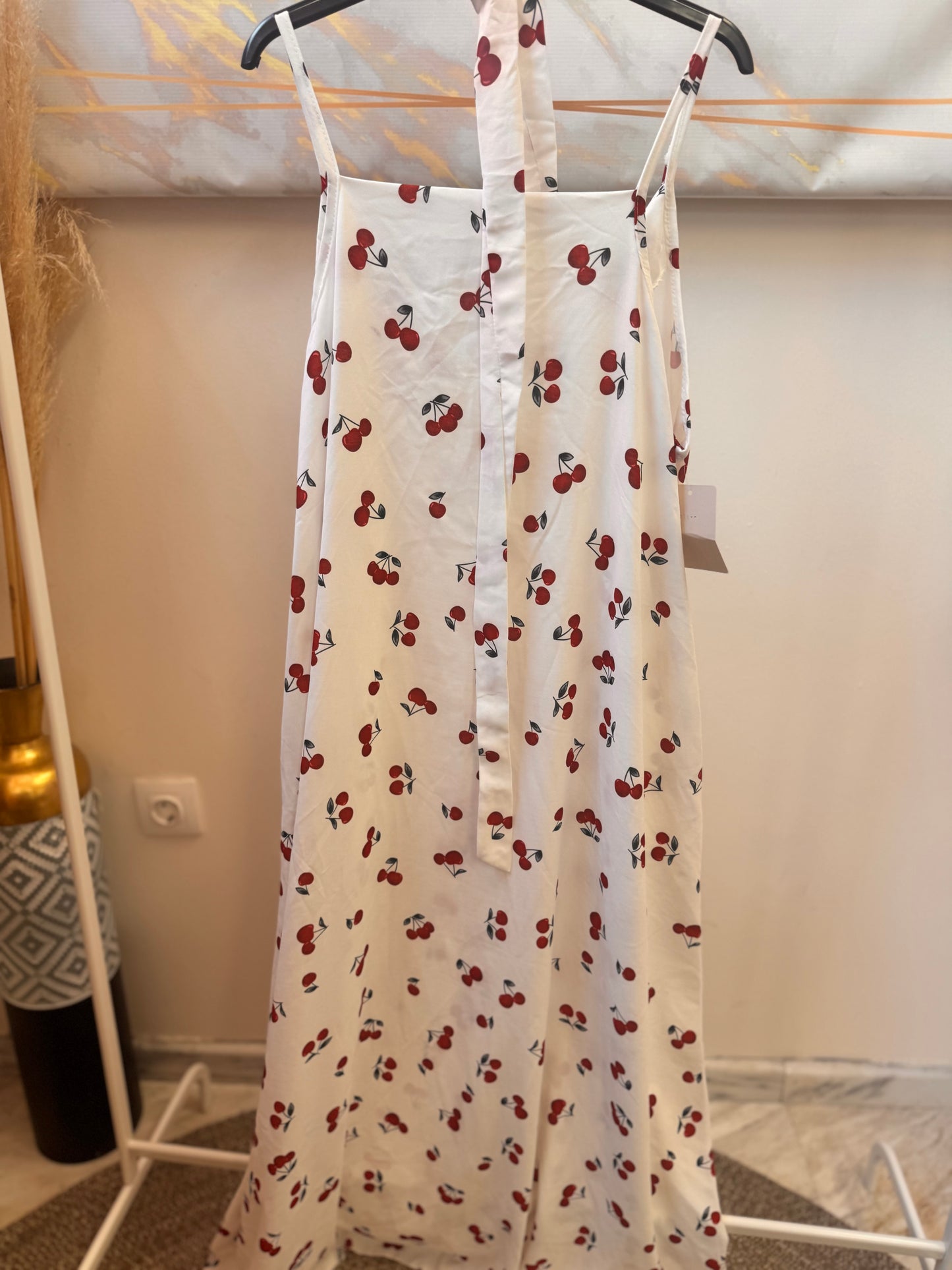Cherry 🍒 white maxi dress