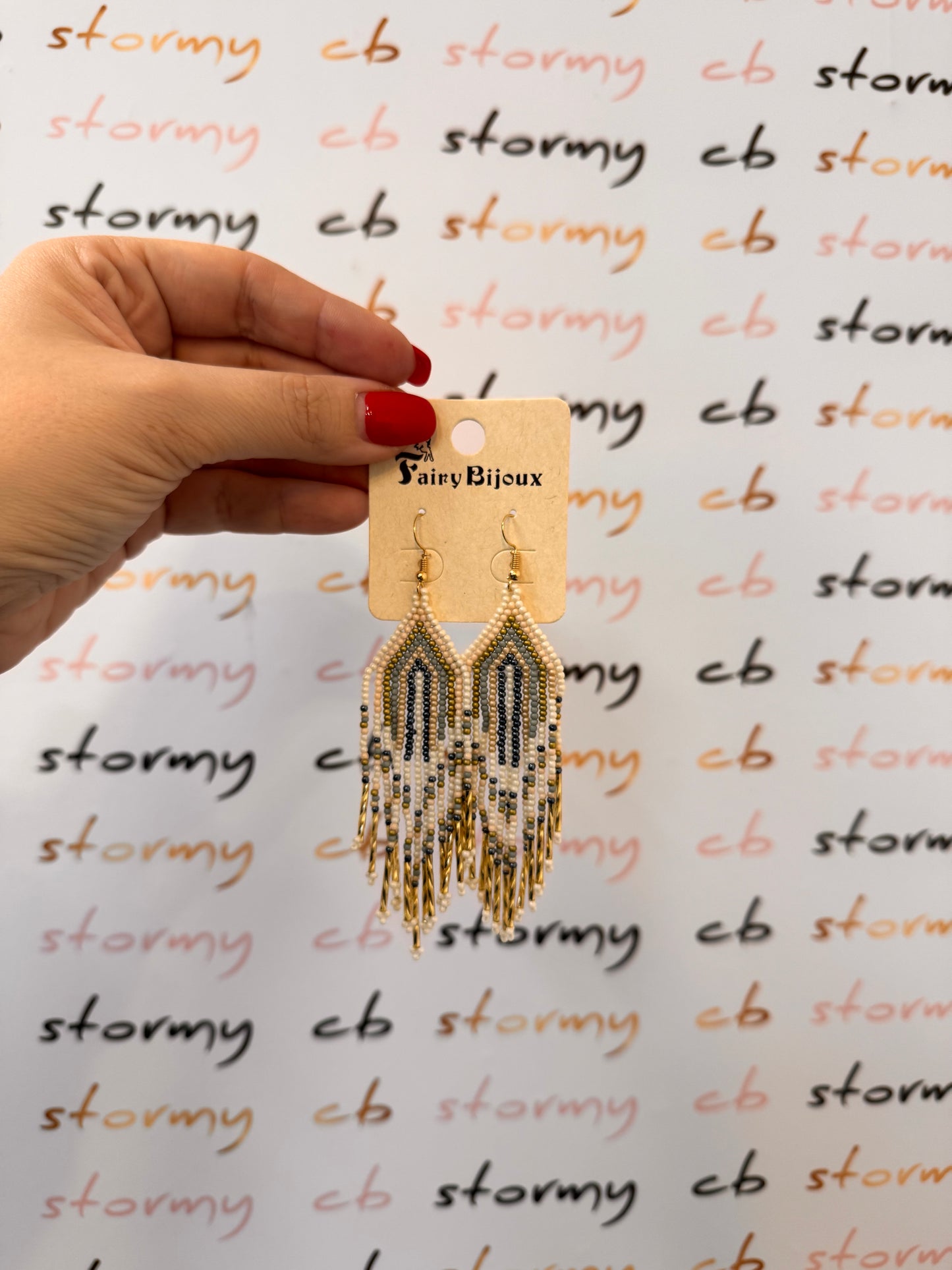 Boho Earrings Beige