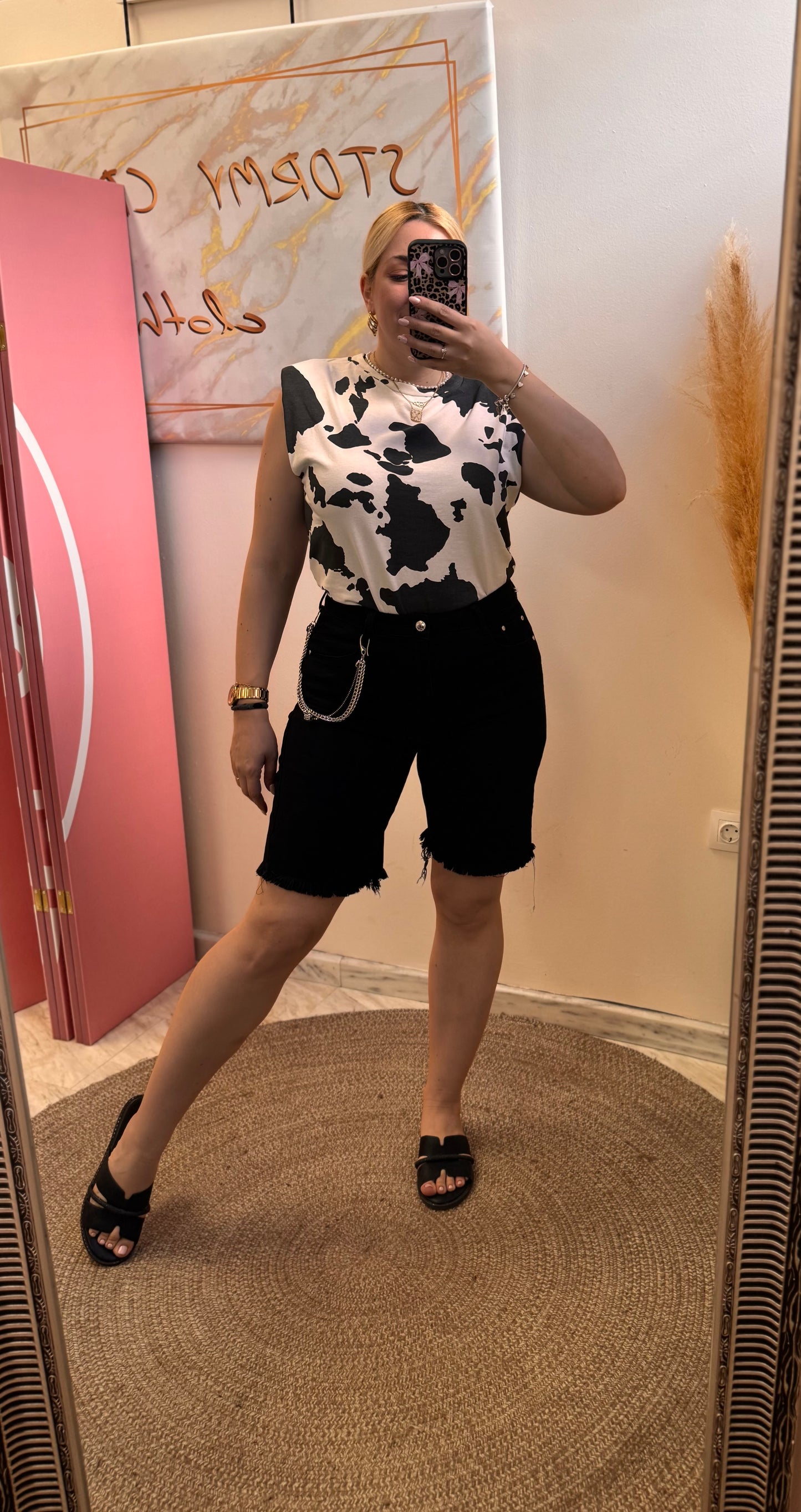 Evita Βερμούδα Black Has Plus Size