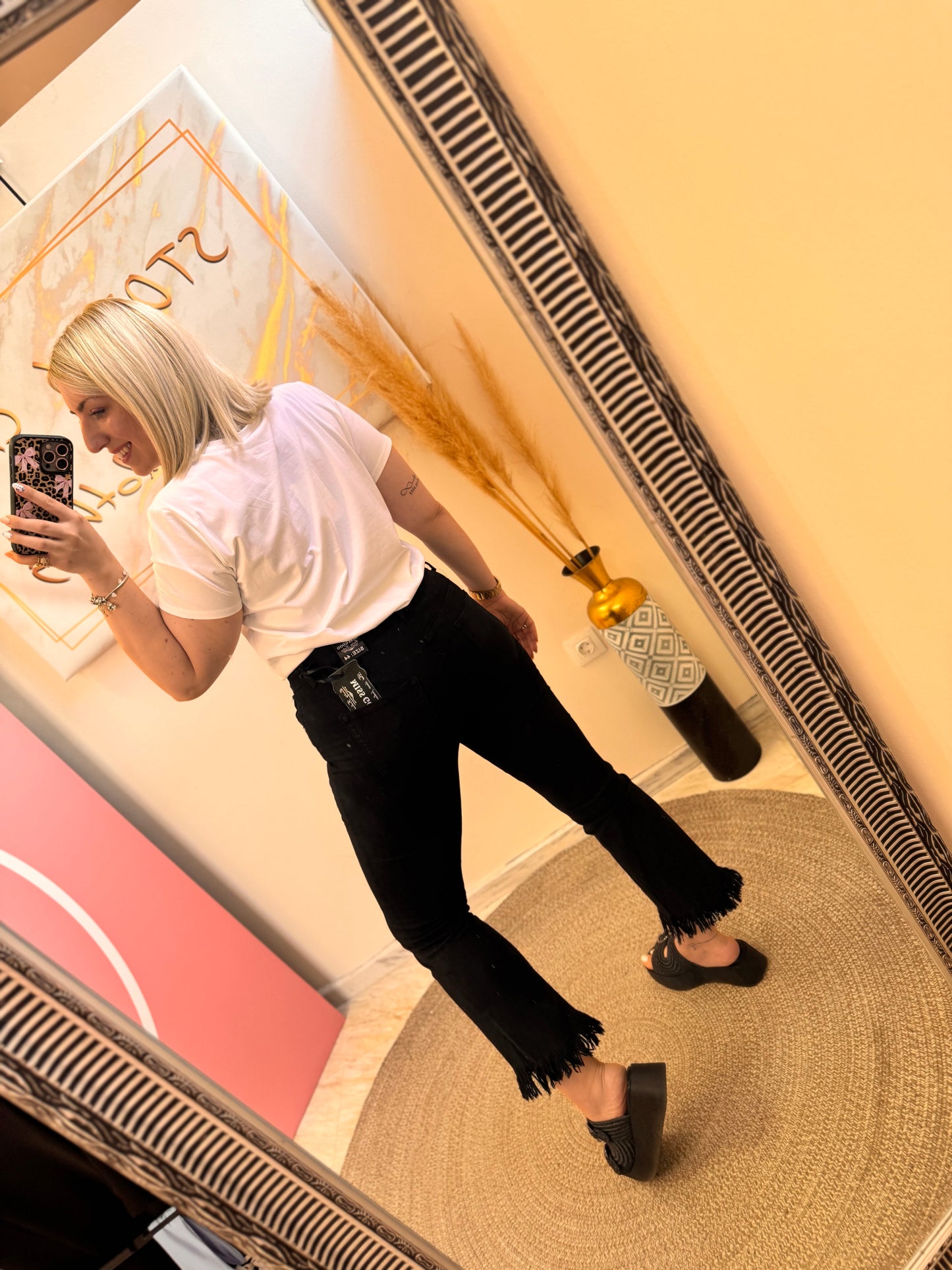 Elina Black Elastic Pant