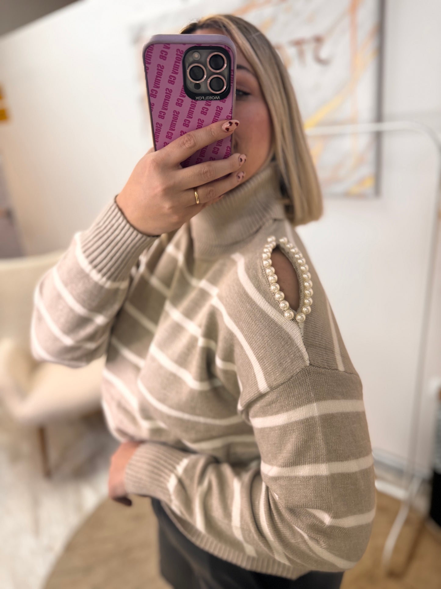 Striped Pearl Knit