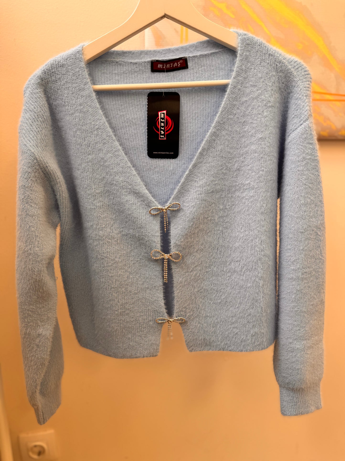 Strass Bow Jacket Baby Blue