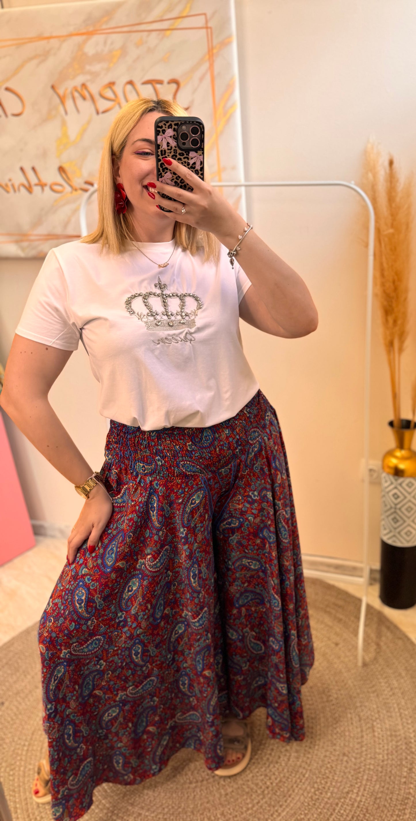 Boho Παντελονοφουστα Μετάξι