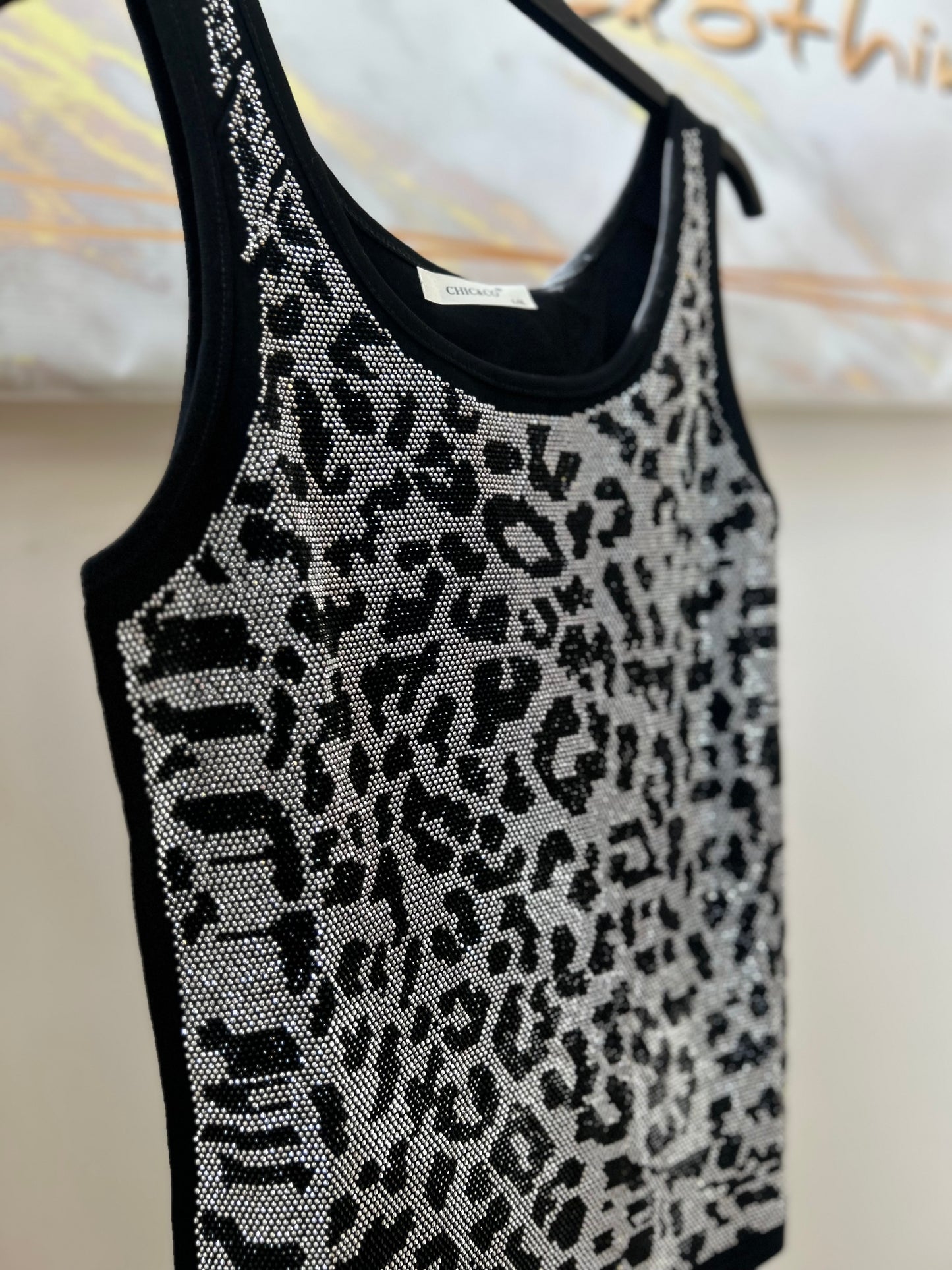 Leopard Strass Top