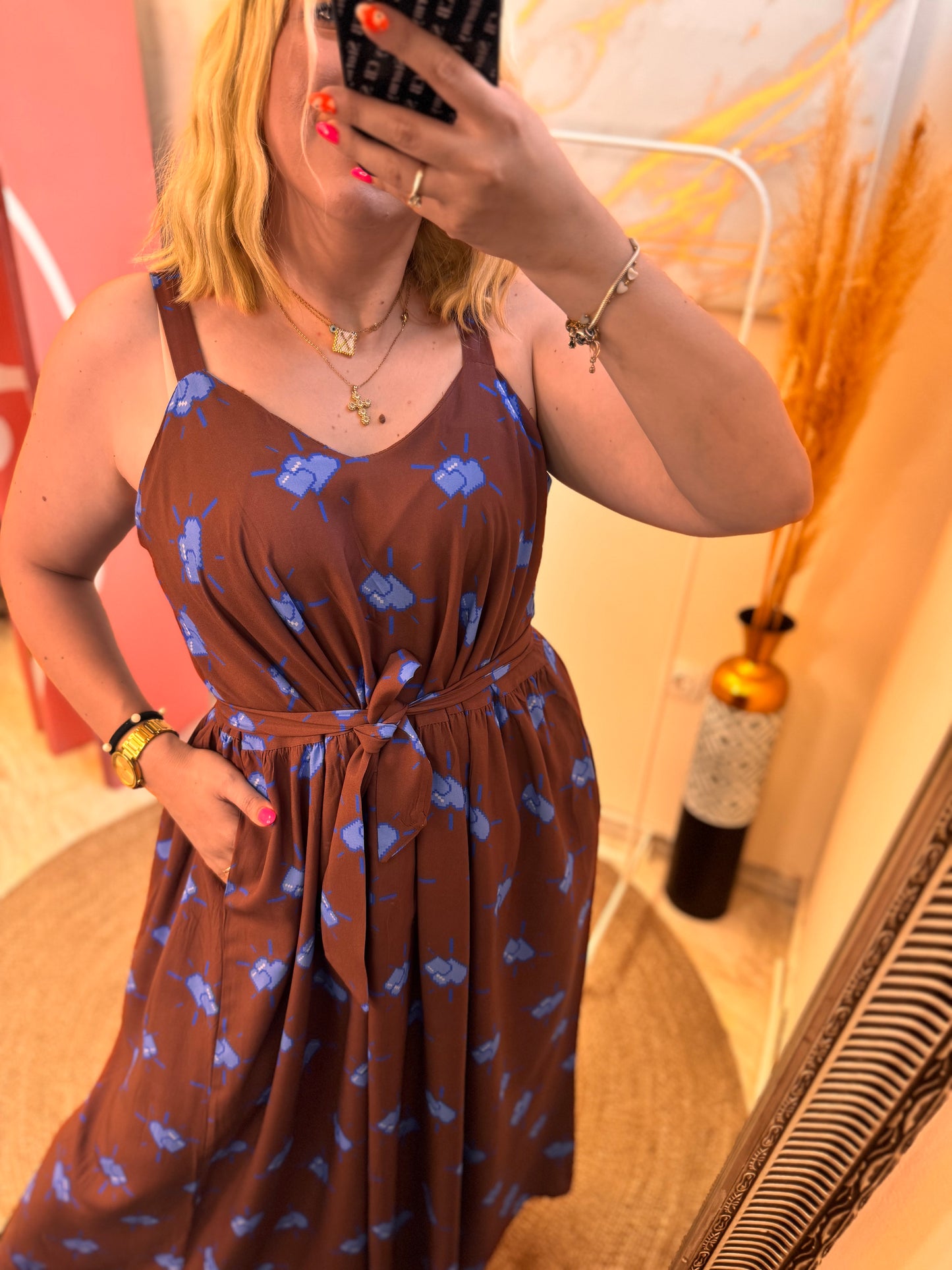 Pixel Heart MIDI Dress