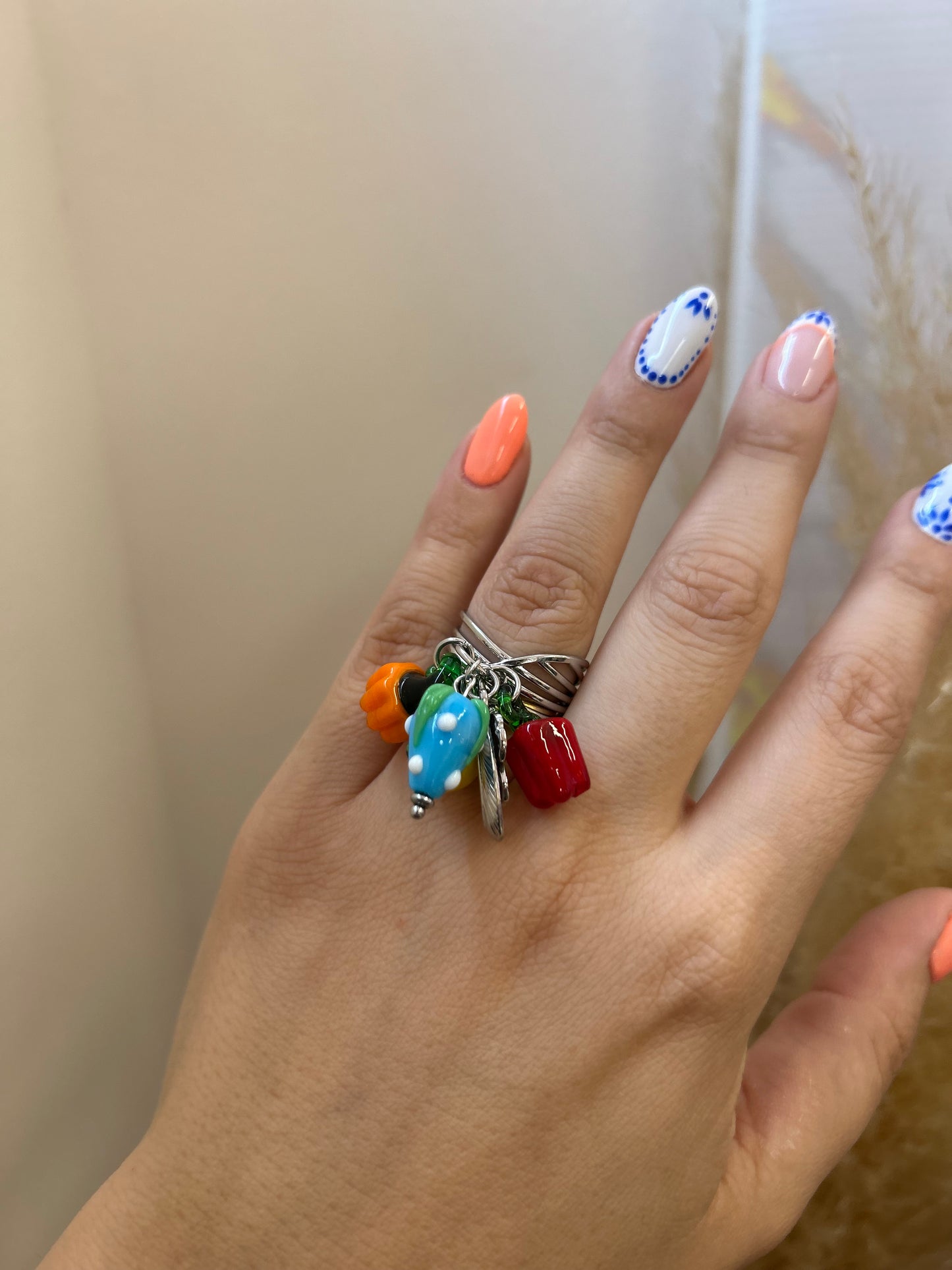 Multi Fruit Ring Silver