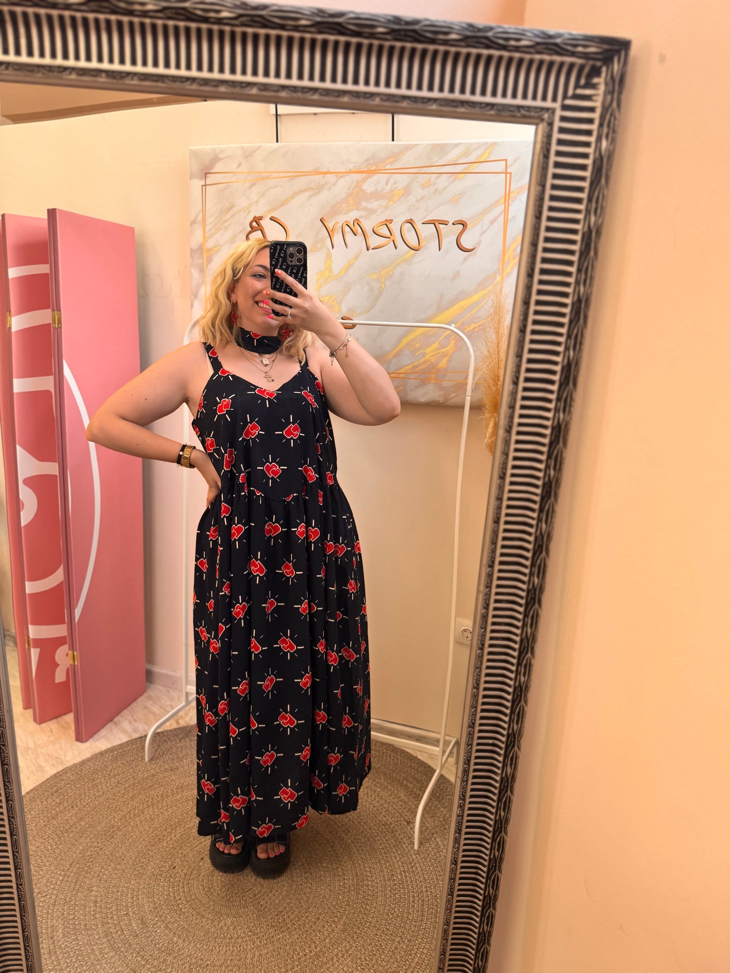 Pixel Heart MIDI Dress
