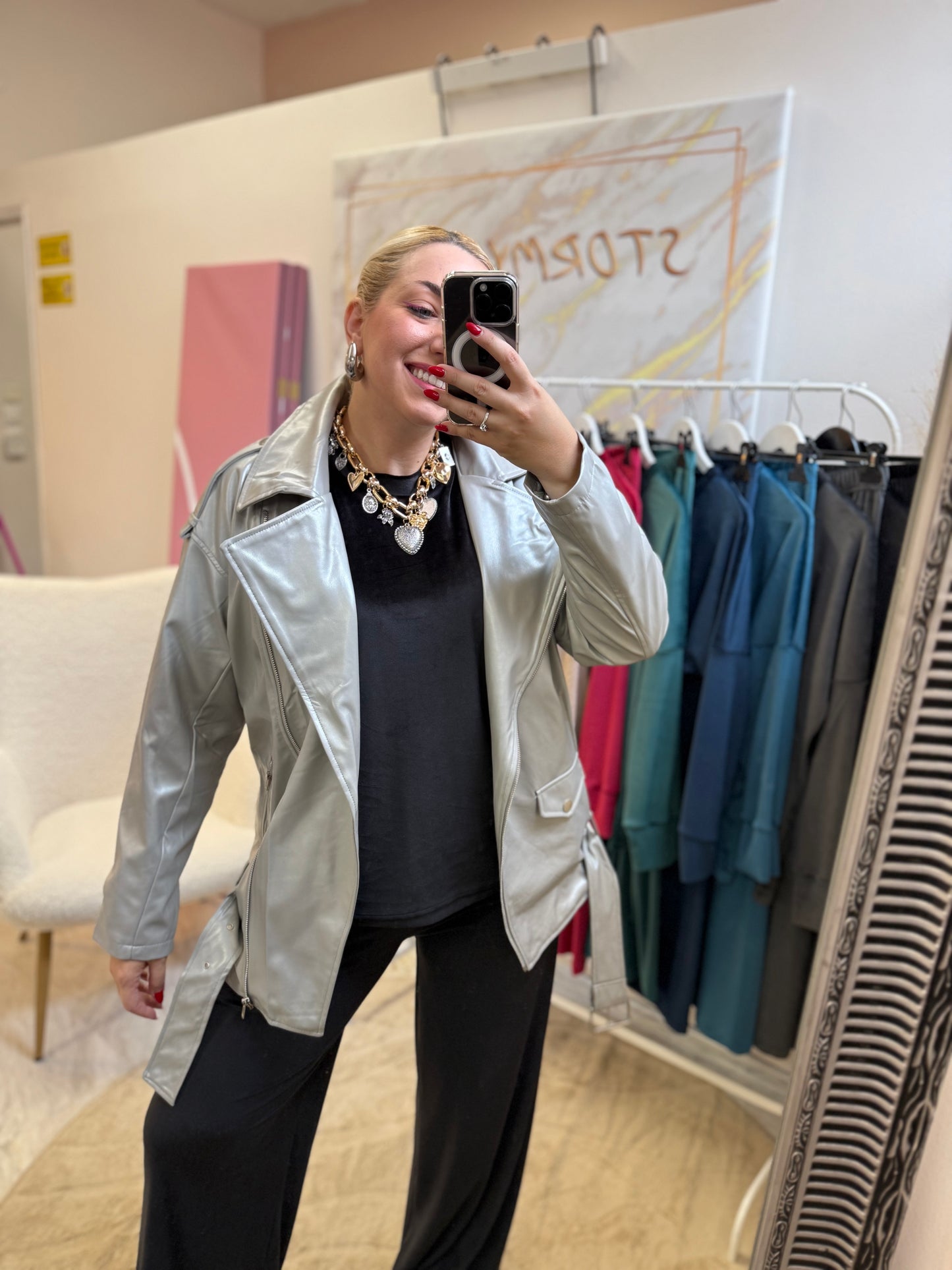 Δερματίνη Τζάκετ Oversized