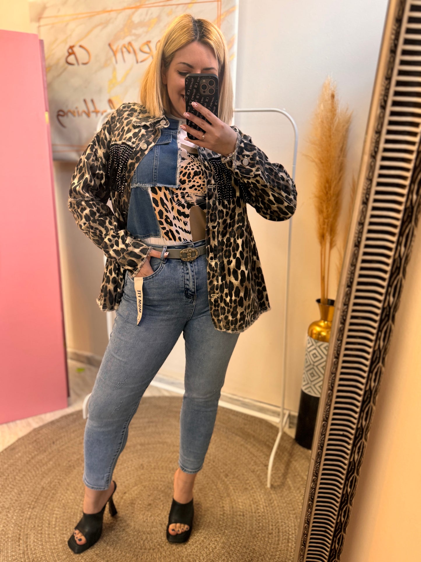 Leopard Jean Jacket