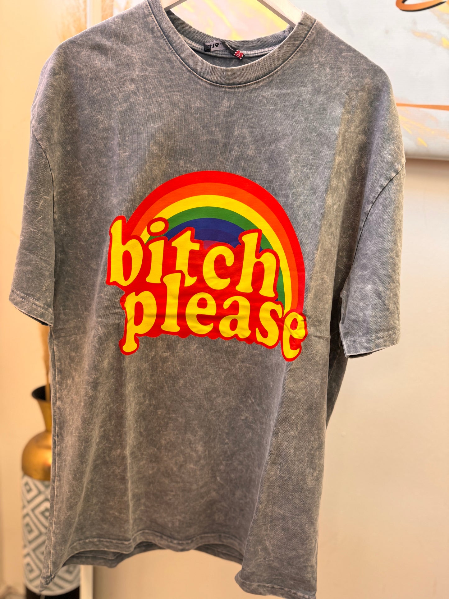 Bitch Please Grey Oversized T-shirt