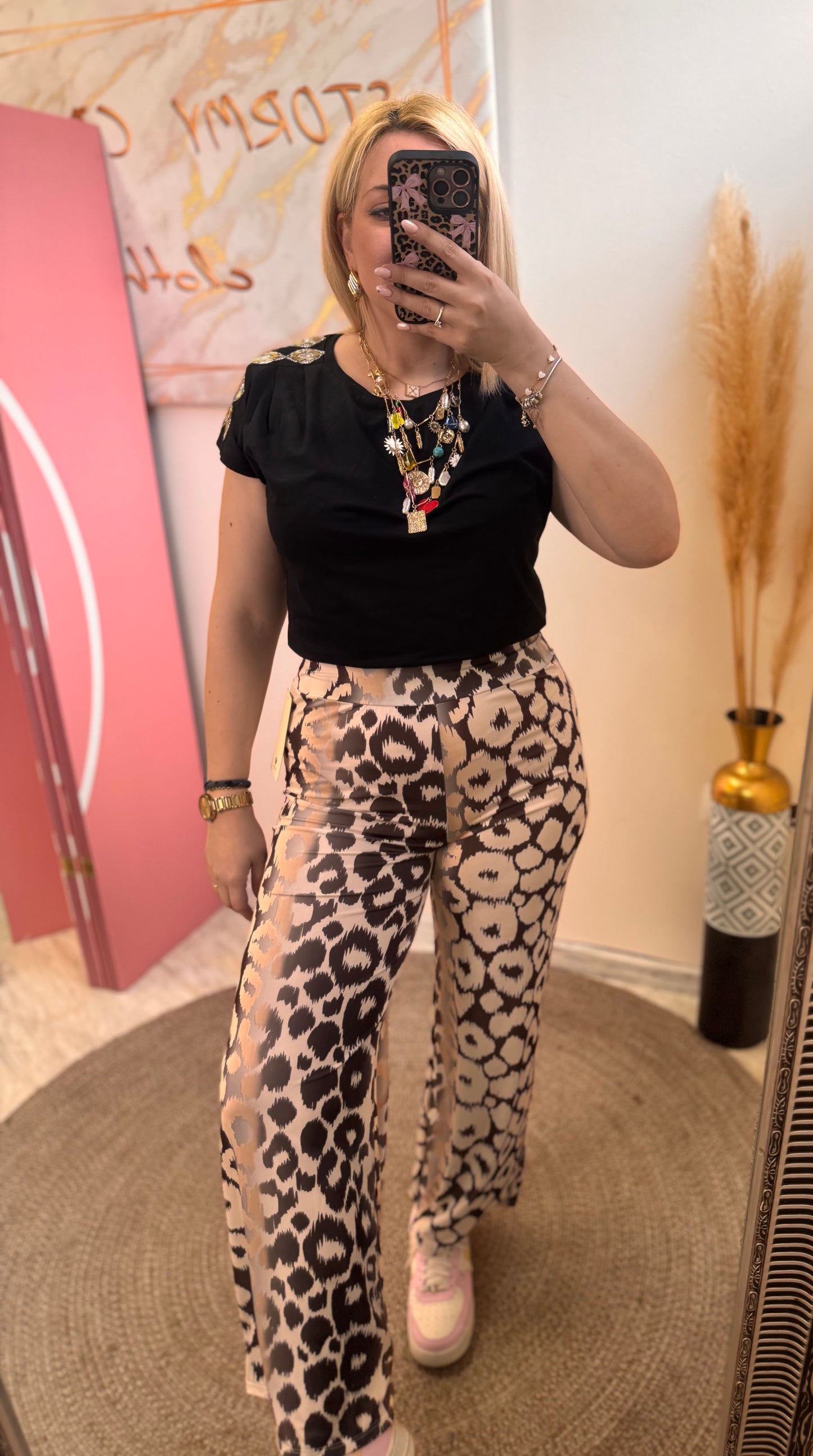 Leopard 🐆 gold elastic pant
