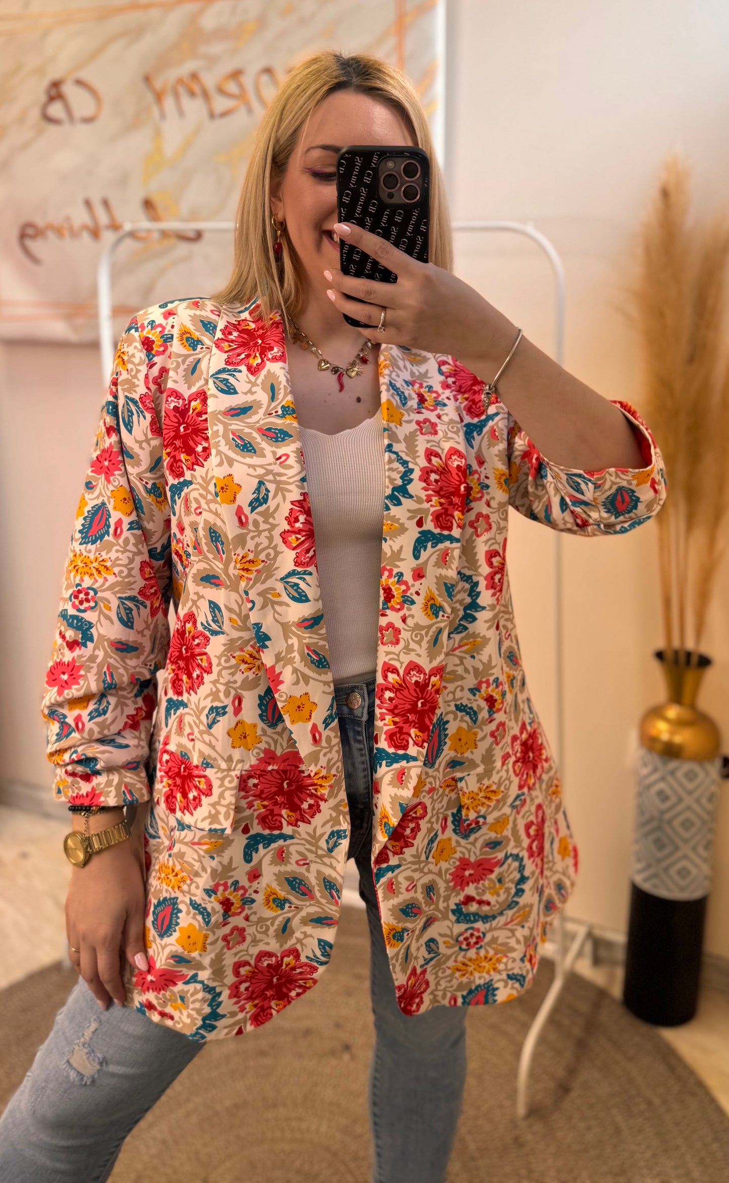 PLUS SIZE FLORAL ΣΑΚΑΚΙ