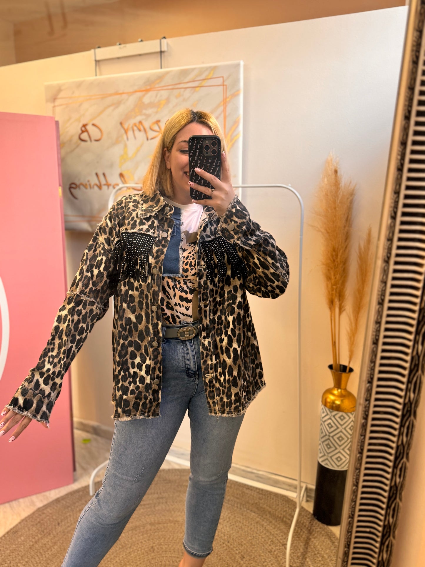 Leopard Jean Jacket