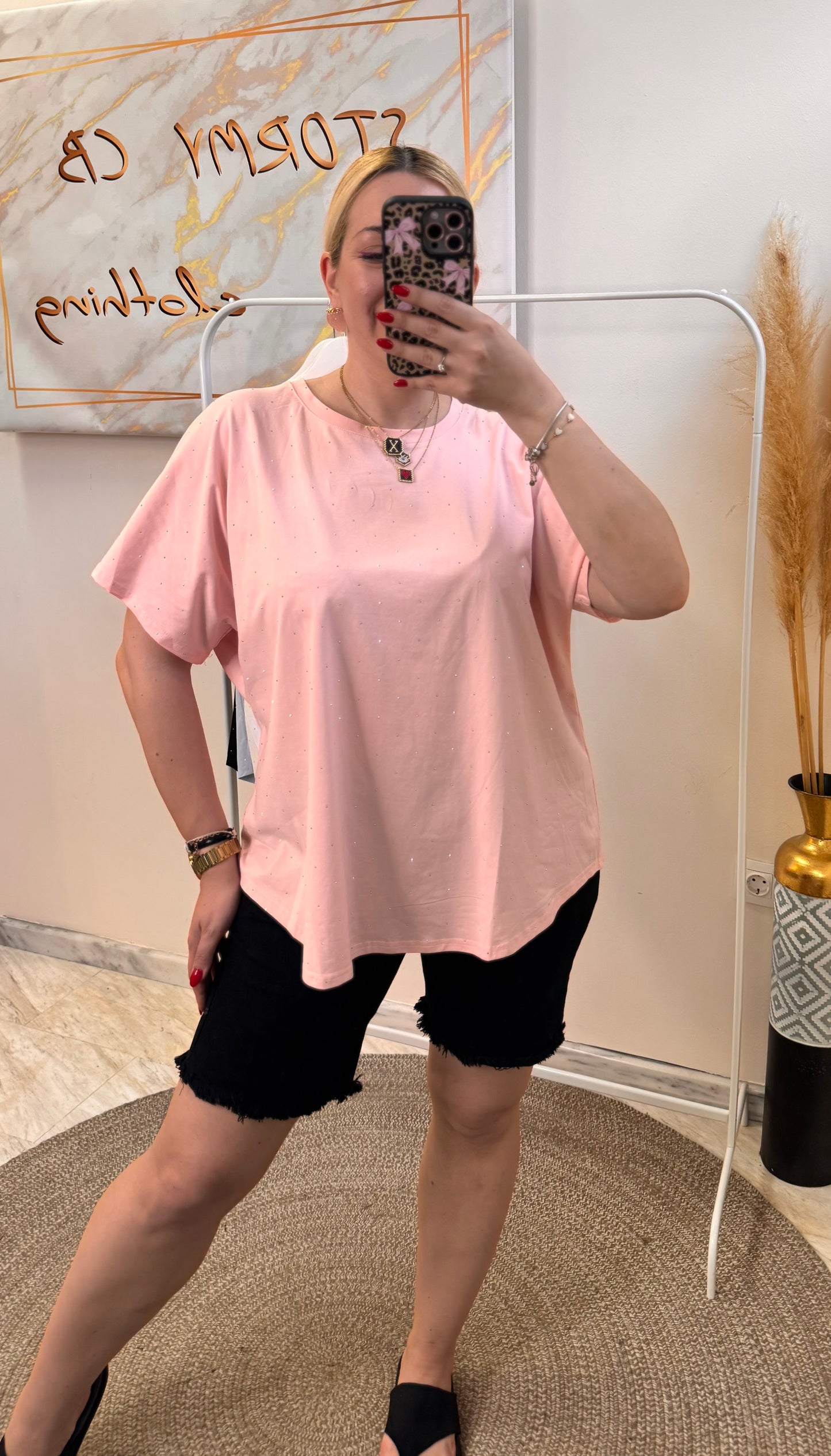 OVERSIZED STRASS T-SHIRT