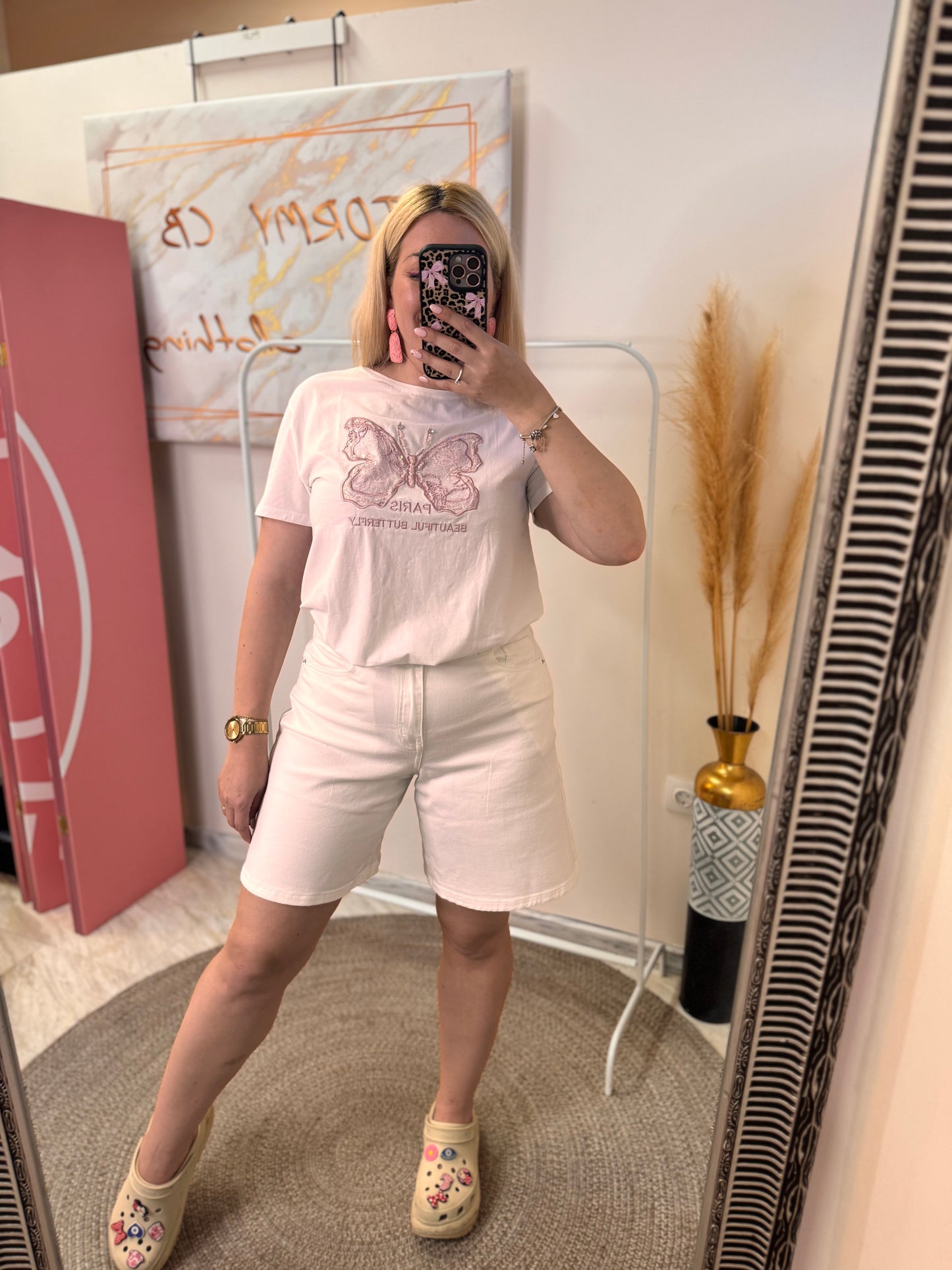 WIDE LEG WHITE VERMUDA