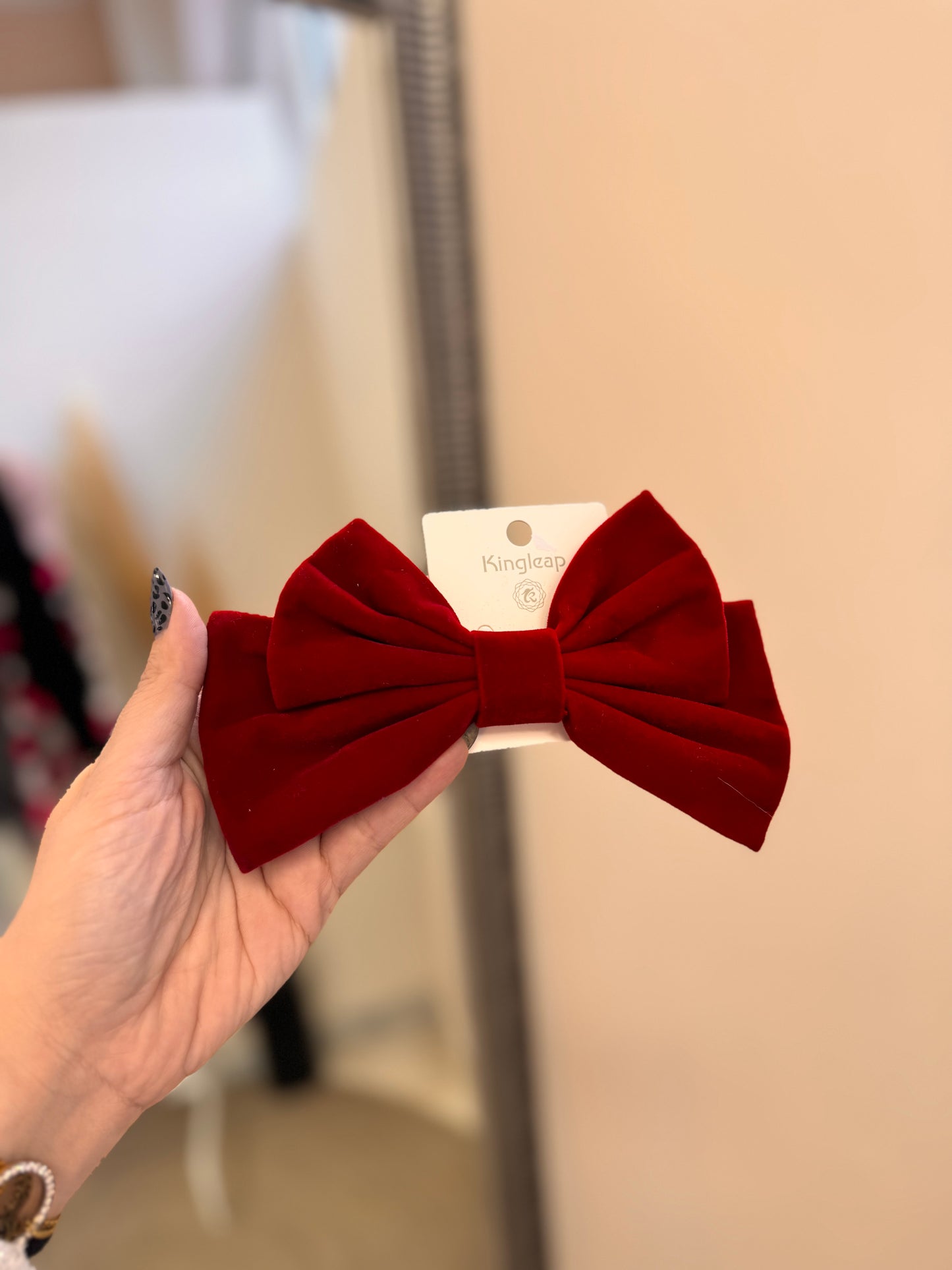 Velvet Bow Clip