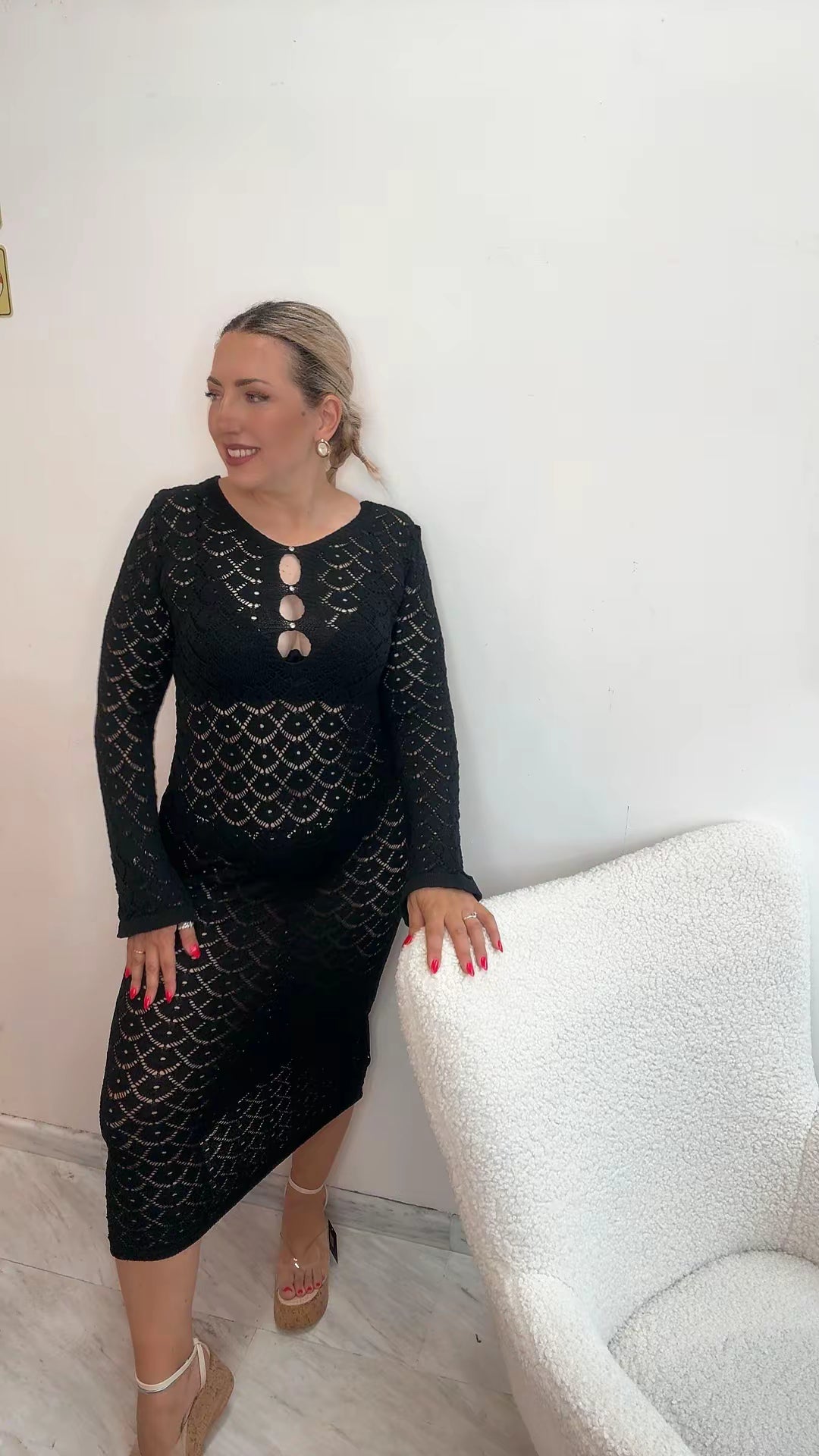 Beach Dress Knit Strass
