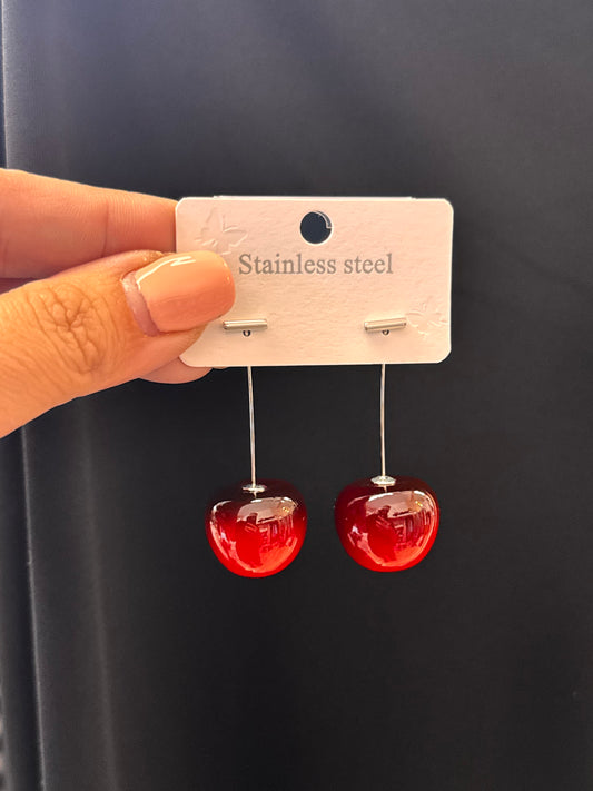 Cherry drops earrings