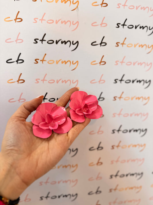 Flower Earrings Fuchsia