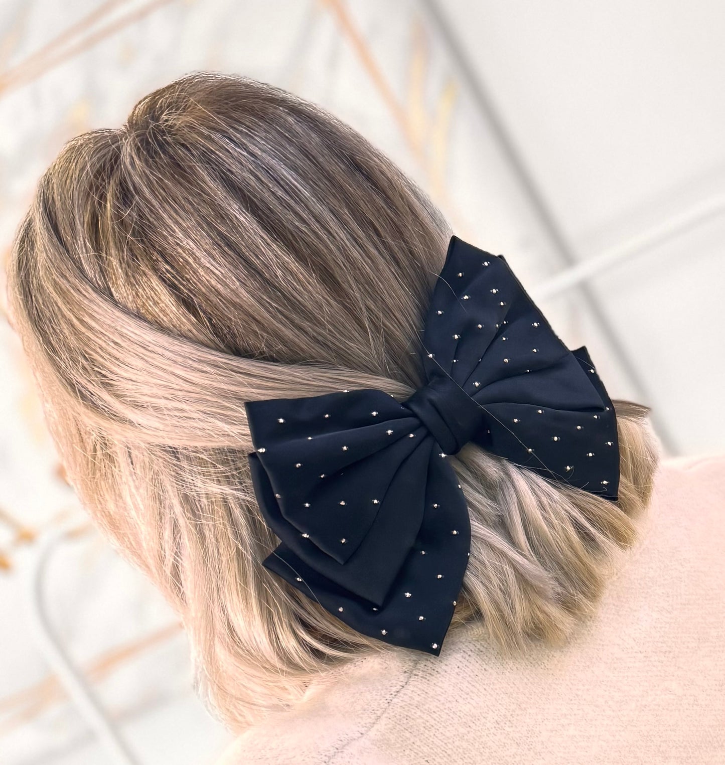 Φιόγκος Στρας Μαύρο