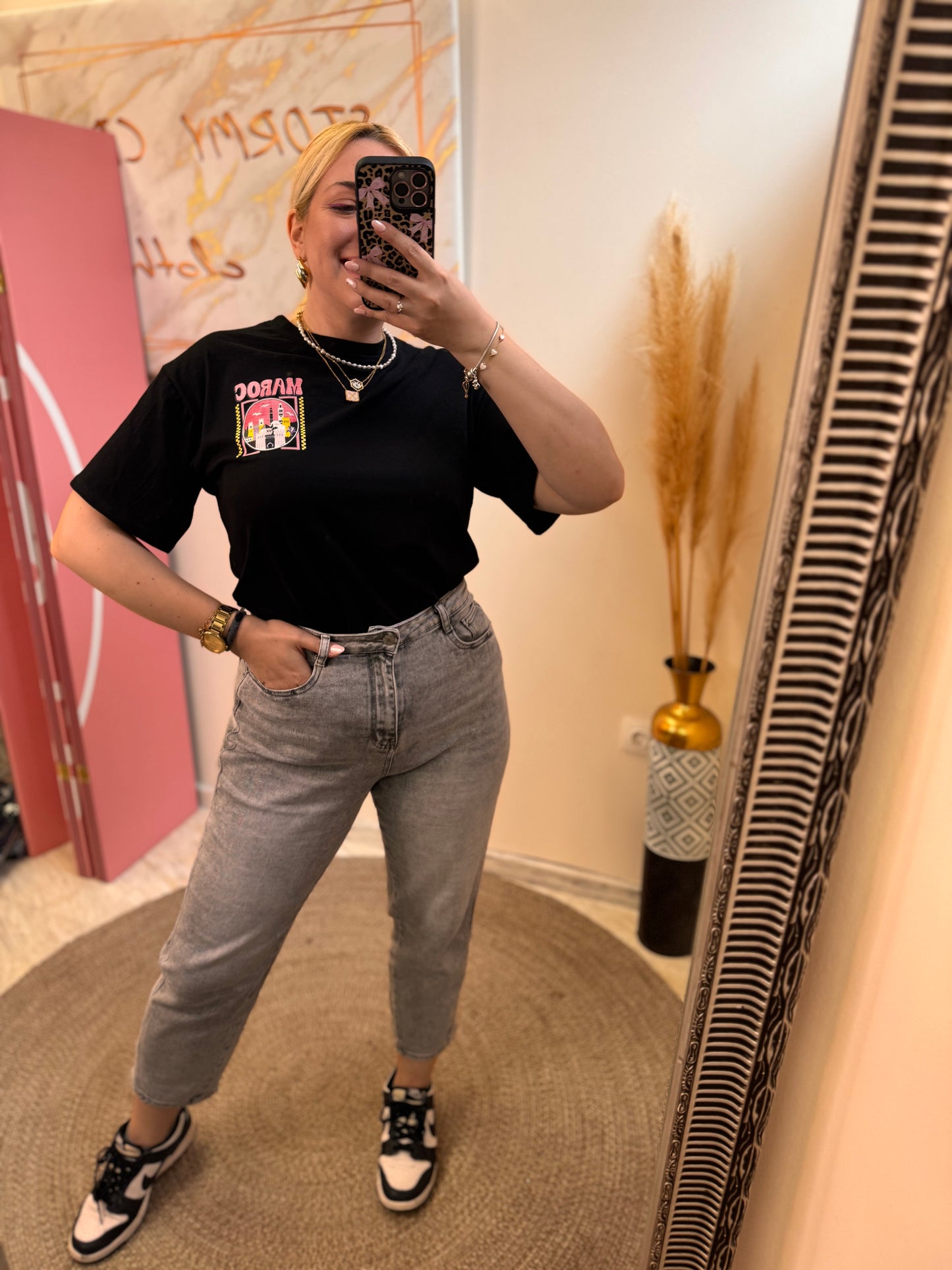 Adelina Mom Fit Light Grey Jean