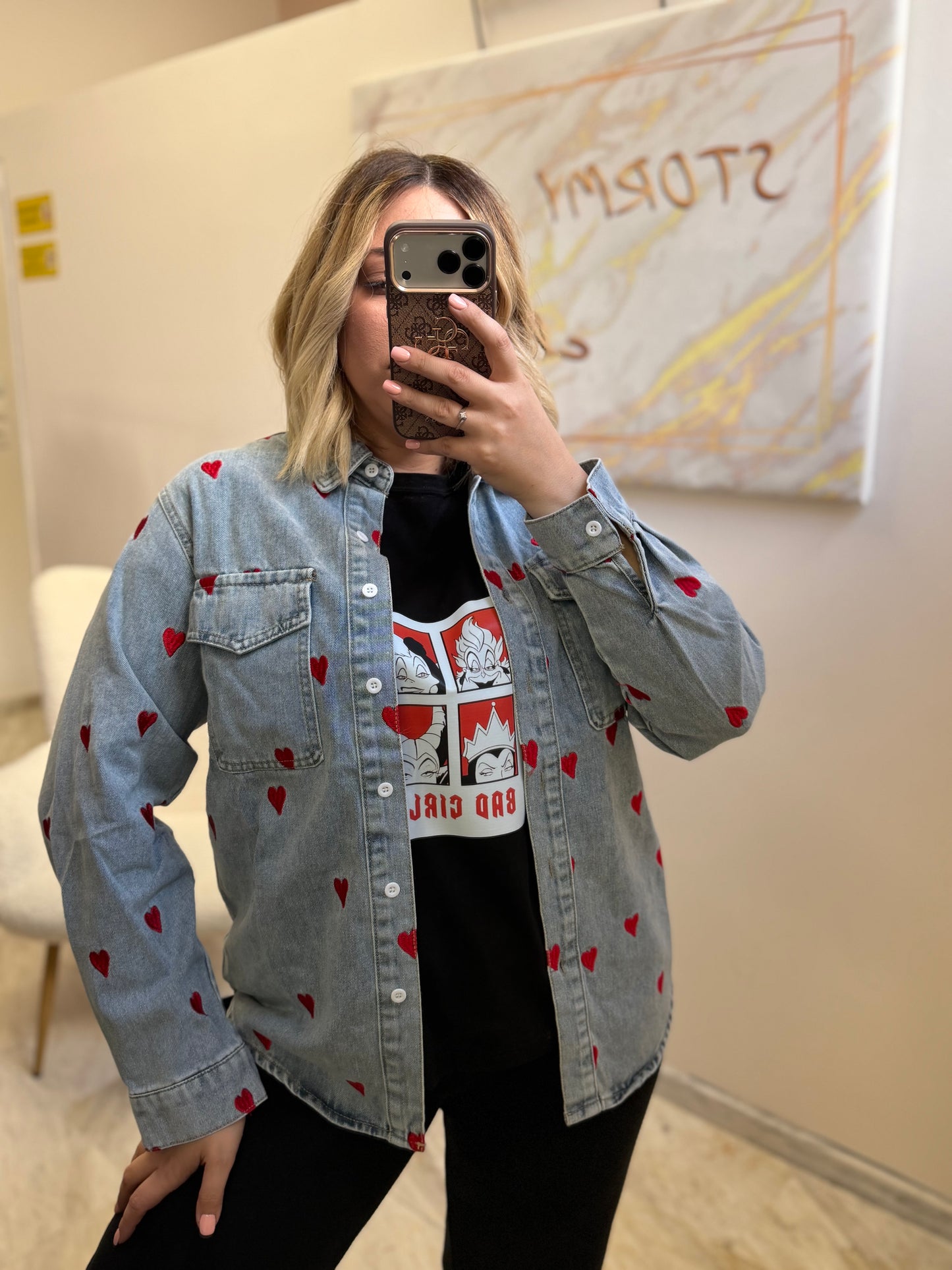 Jean Jacket Heart Blue