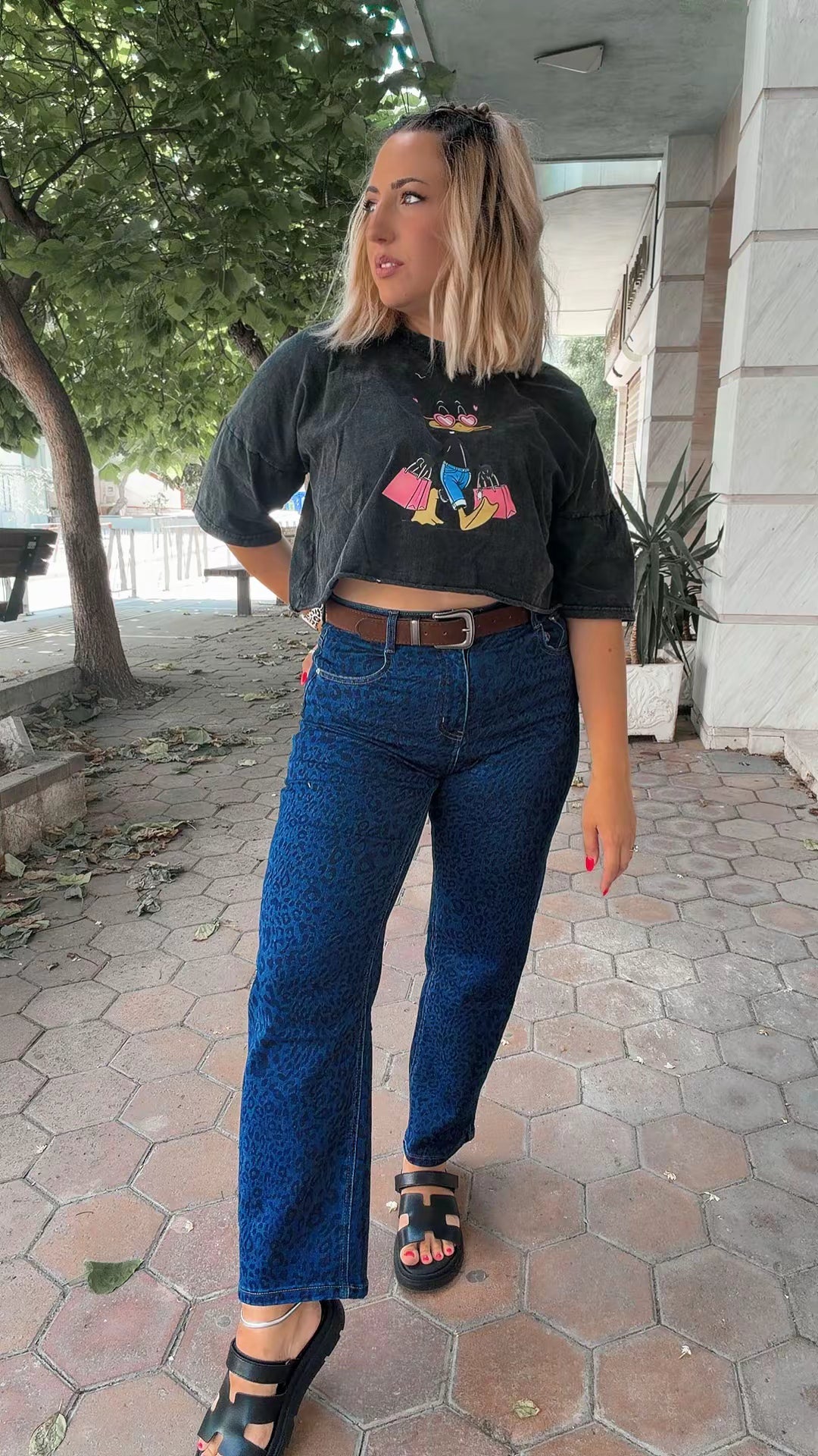 Leopard dark Jean